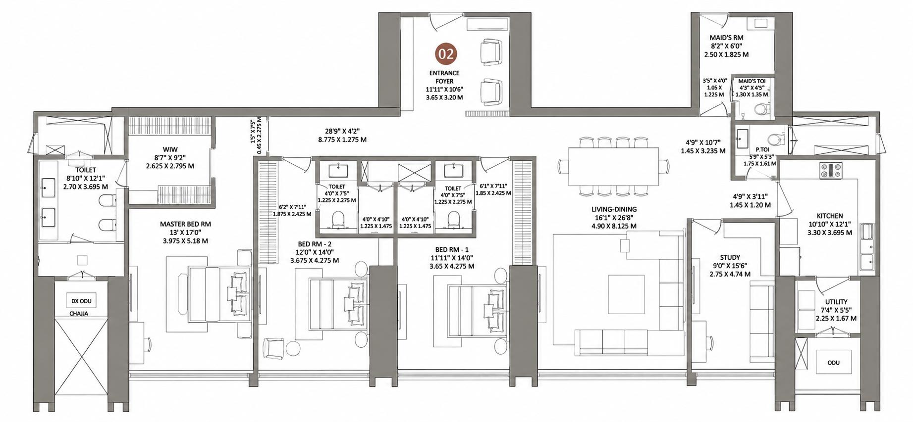 3.5BHK floor plan