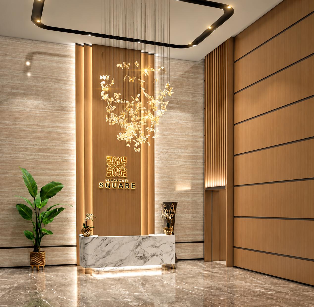 Grand entrance lobby at Metro Saraswati Square, Mulund West