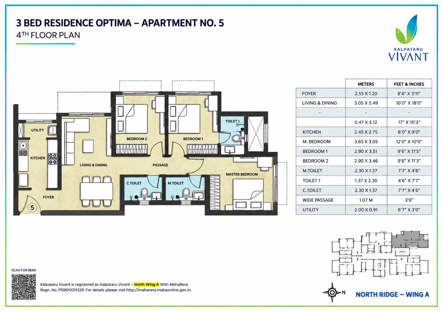 3BHK Luxury floor plan