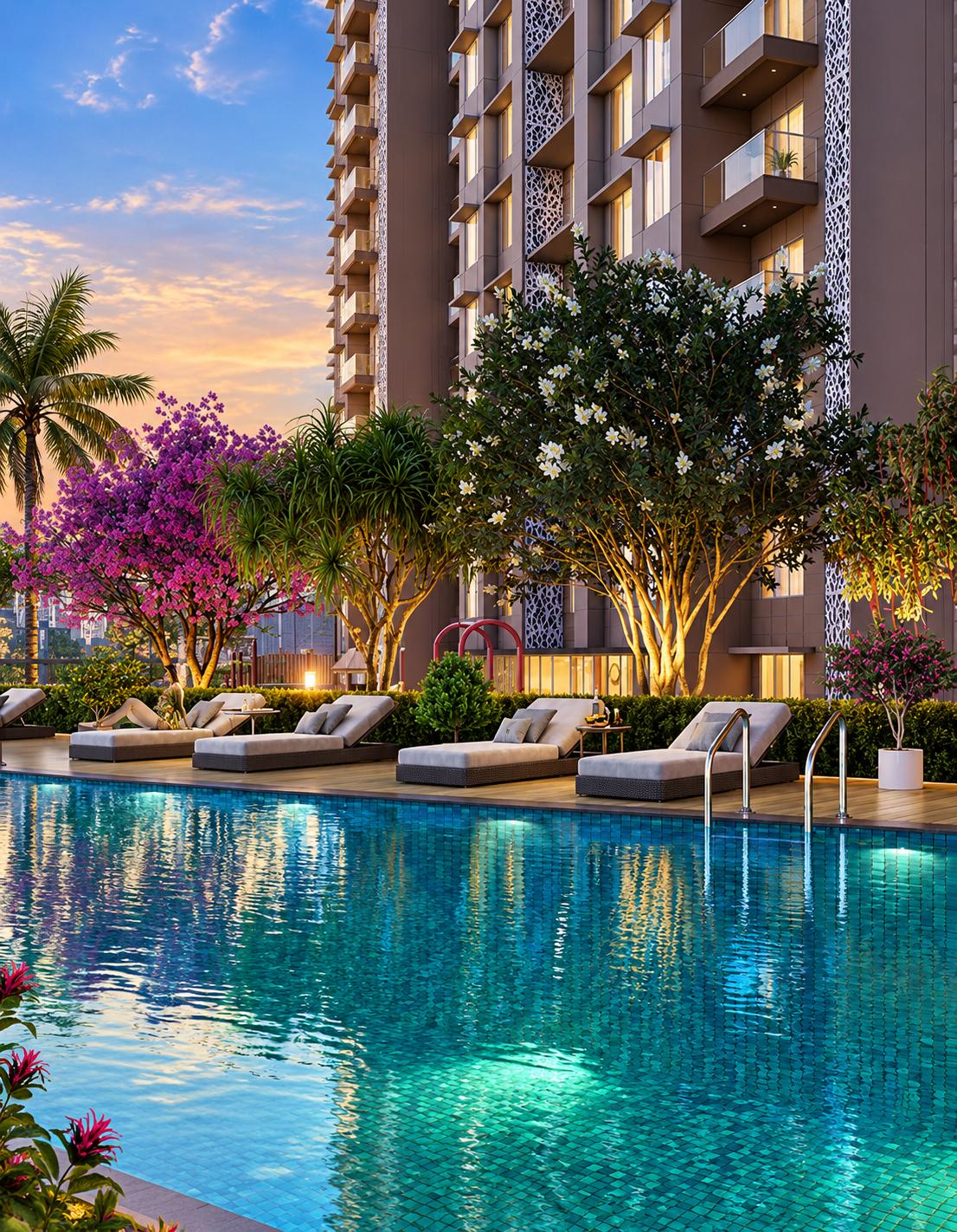 Swimming pool at Kalpataru Vivant, Jogeshwari East