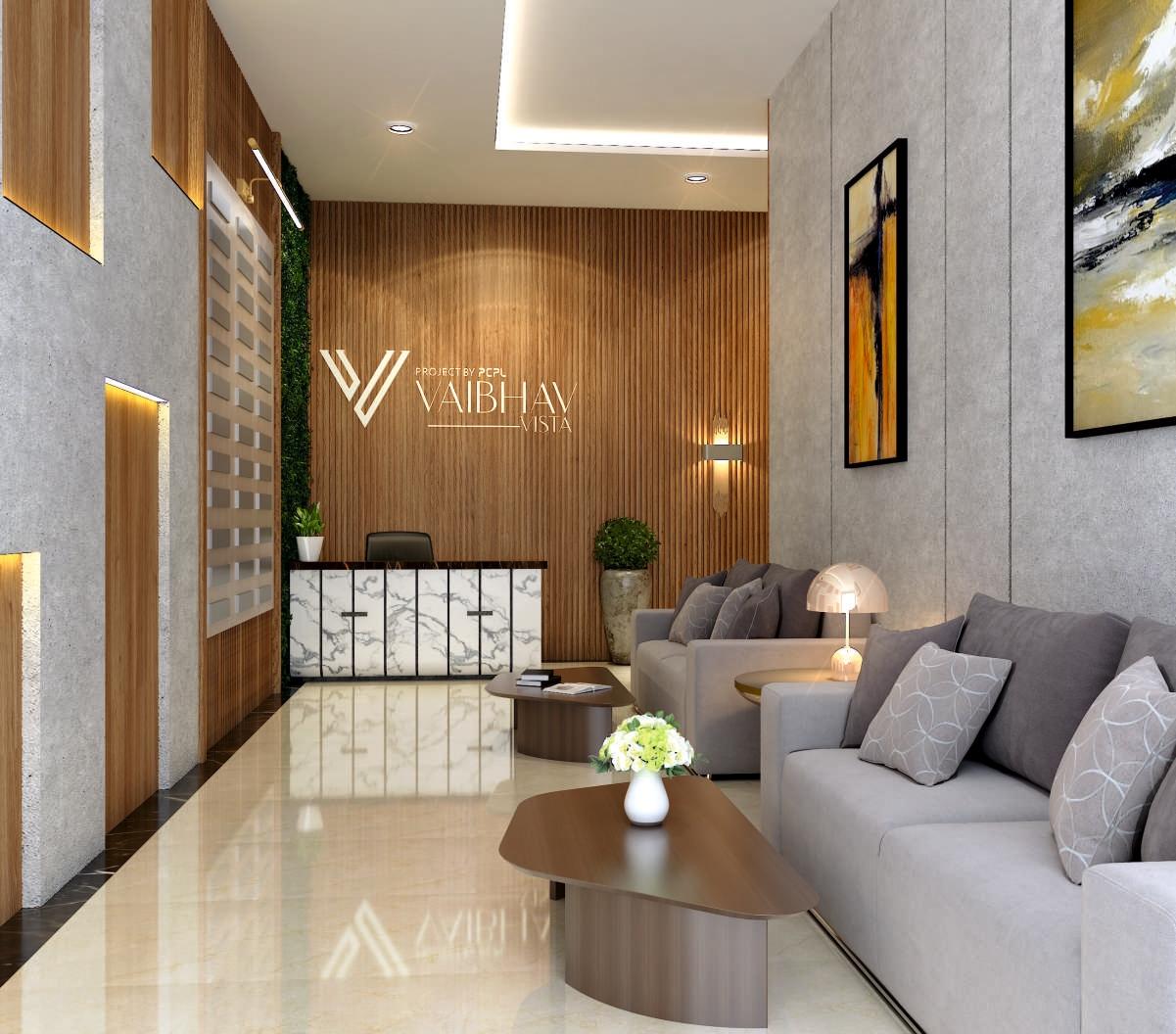 Grand entrance lobby at Vaibhav Vista, Andheri West
