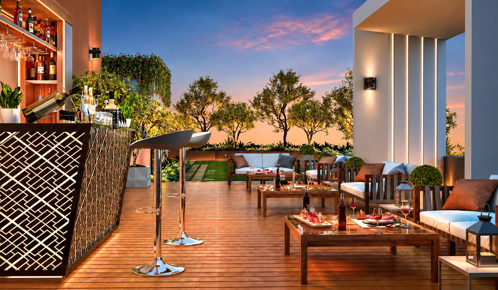 Rooftop terrace at Paradigm 71 Midtown, Chembur