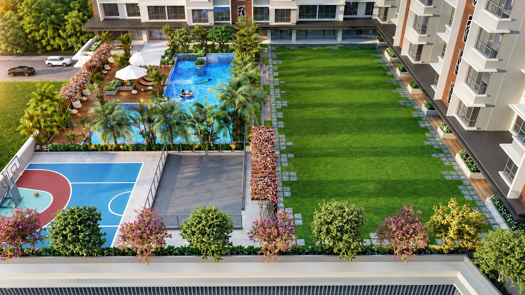 Rooftop terrace at Paradigm 71 Midtown, Chembur