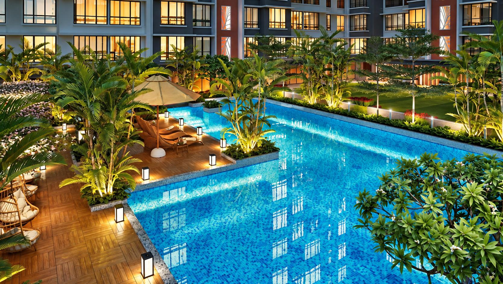 Swimming pool at Paradigm 71 Midtown, Chembur