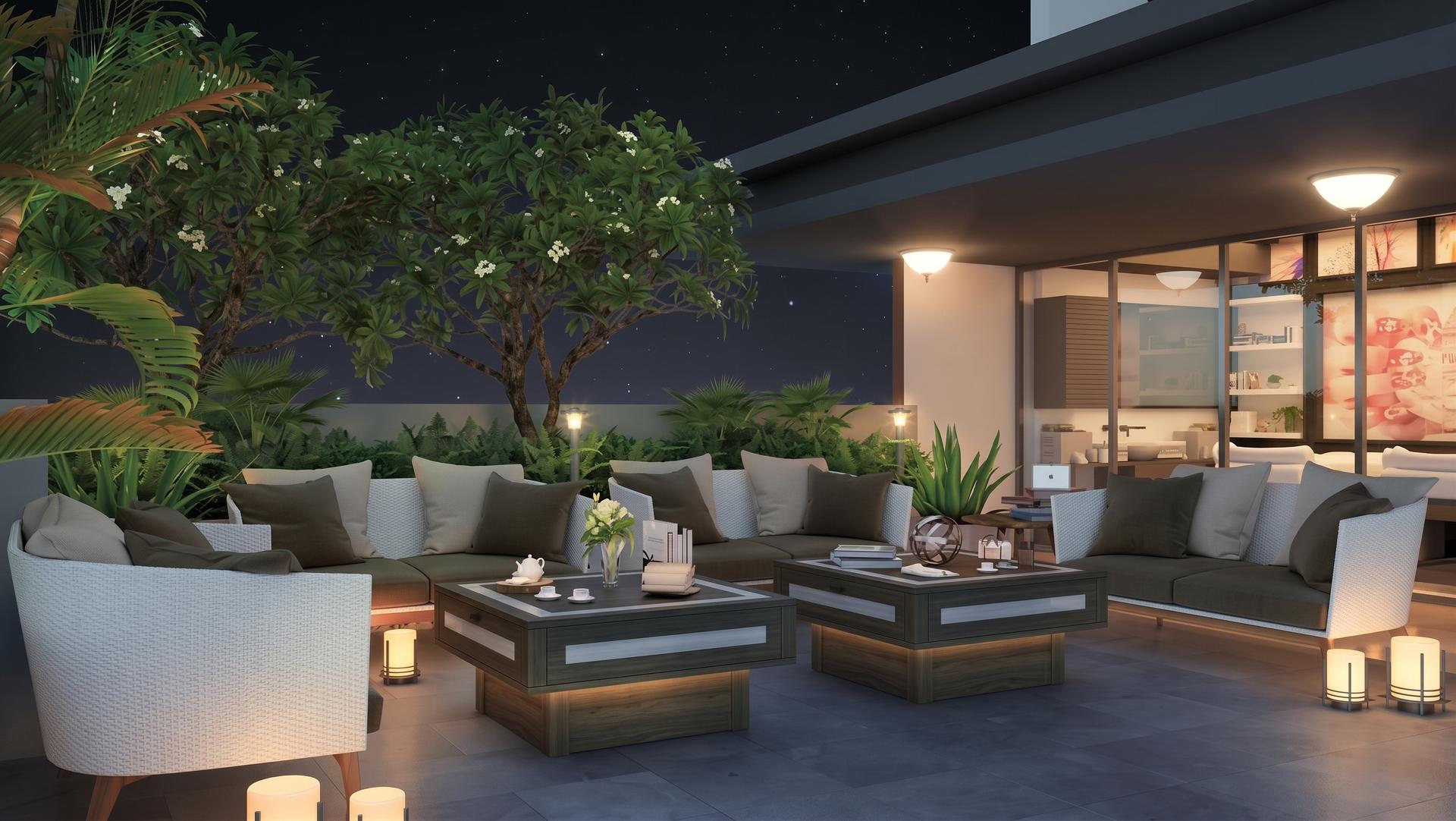 Rooftop terrace at Paradigm 71 Midtown, Chembur