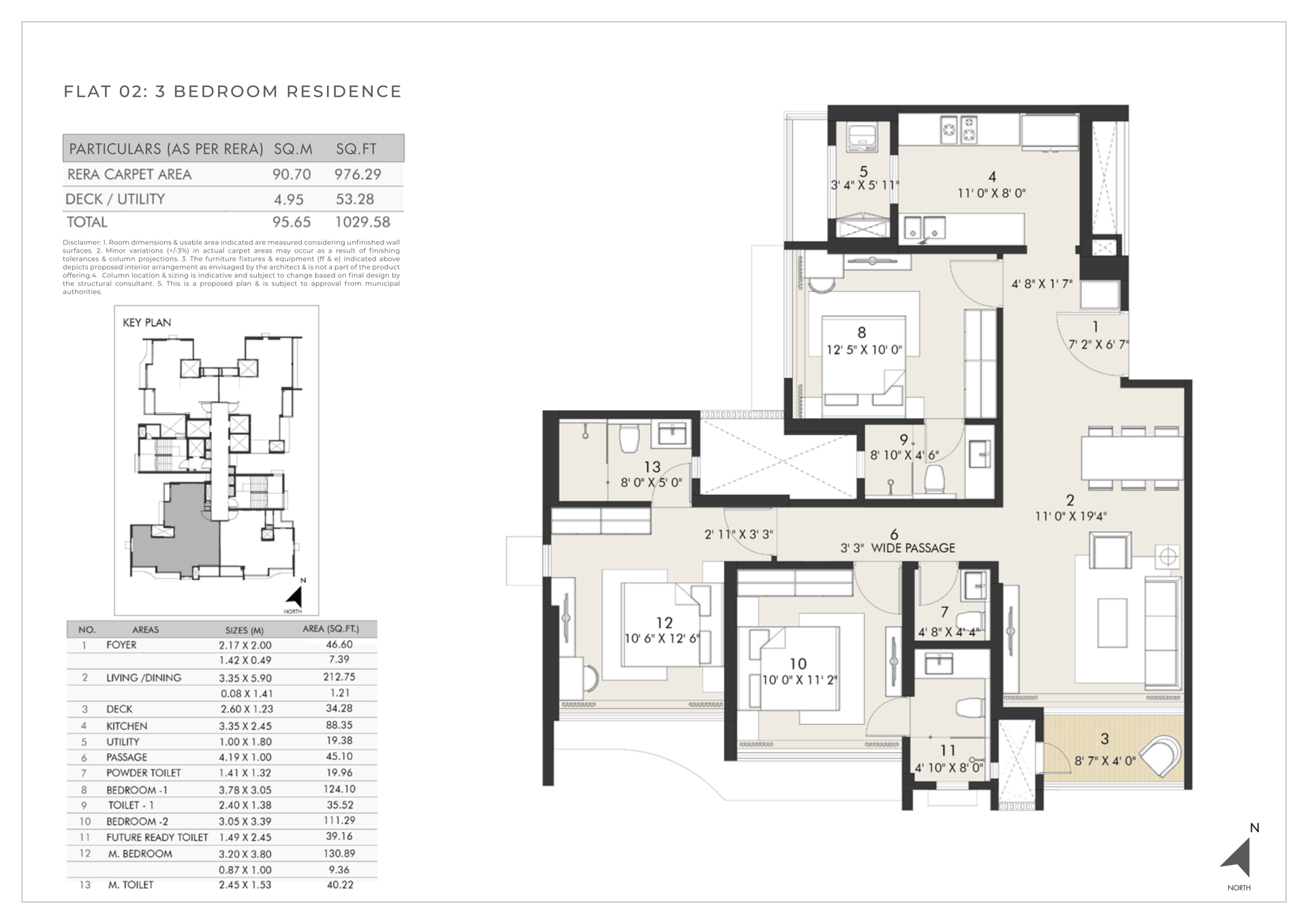 3 BHK Type2 floor plan
