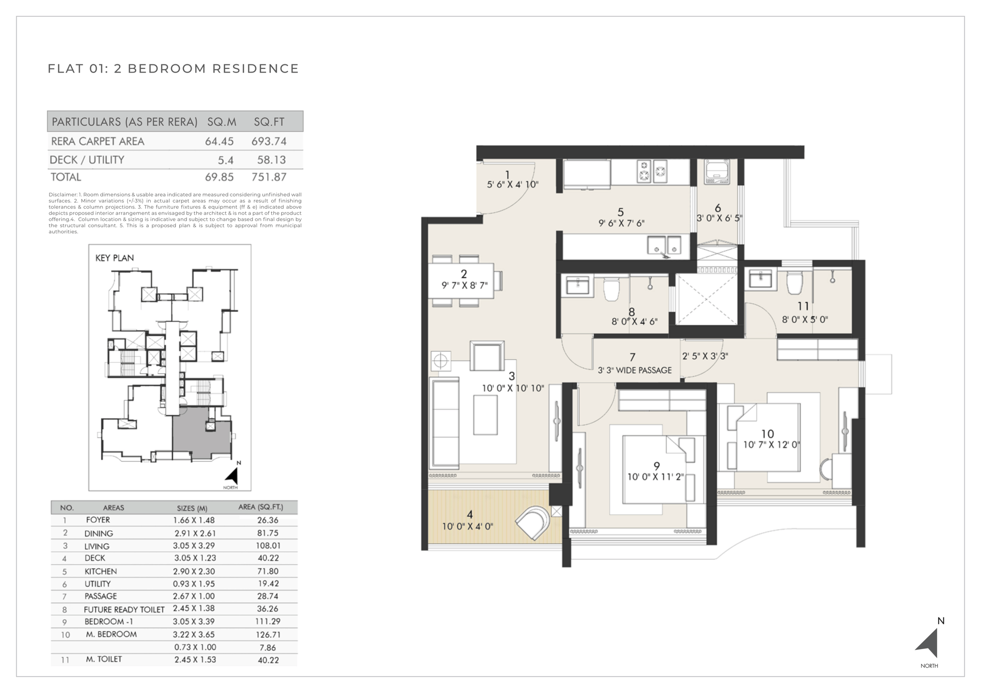 2 BHK Type1 floor plan