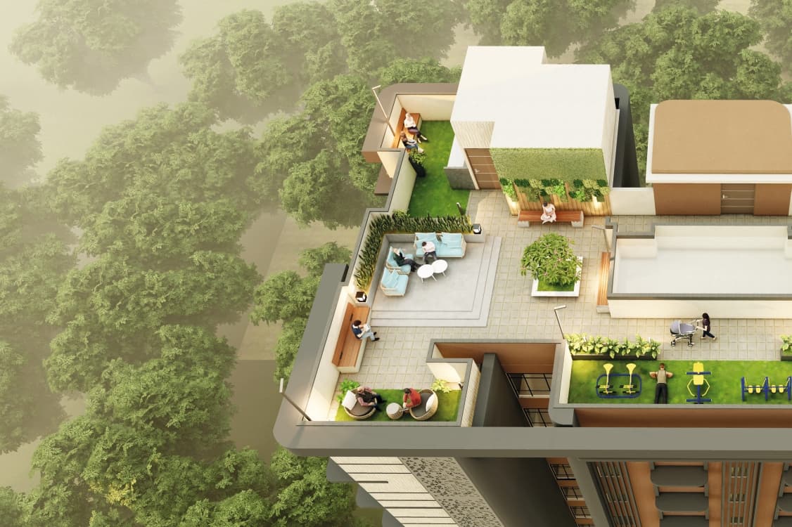 Rooftop terrace at Rathi Nivera, Borivali East