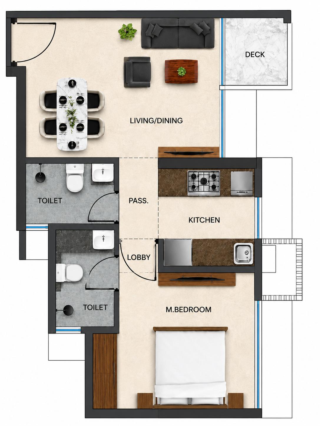 1BHK Premium floor plan