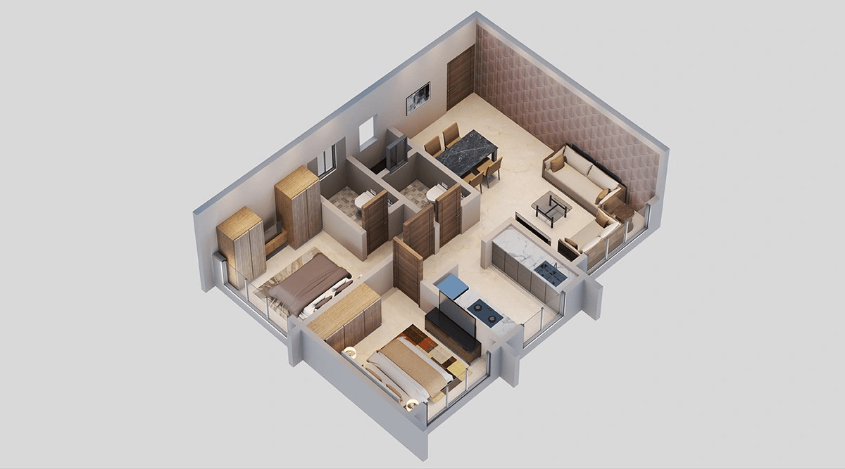 2BHK Premium floor plan