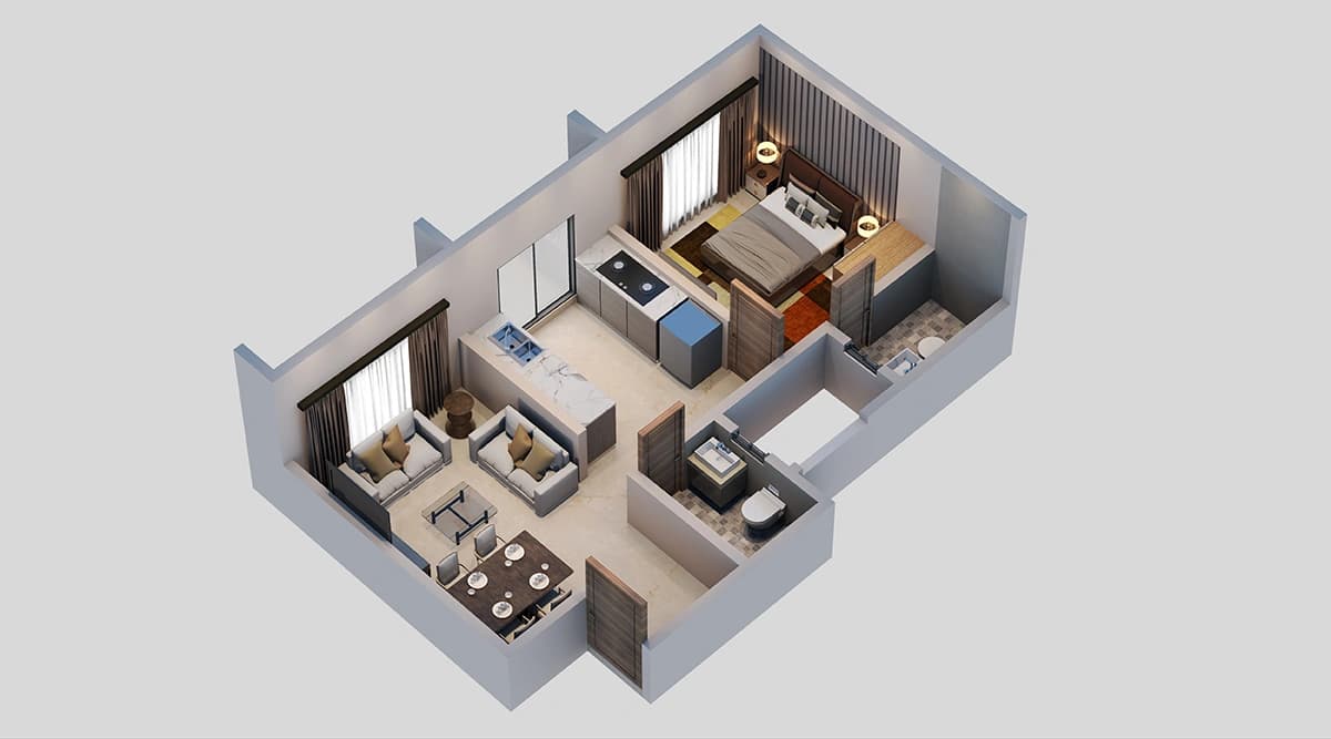 1BHK Premium floor plan
