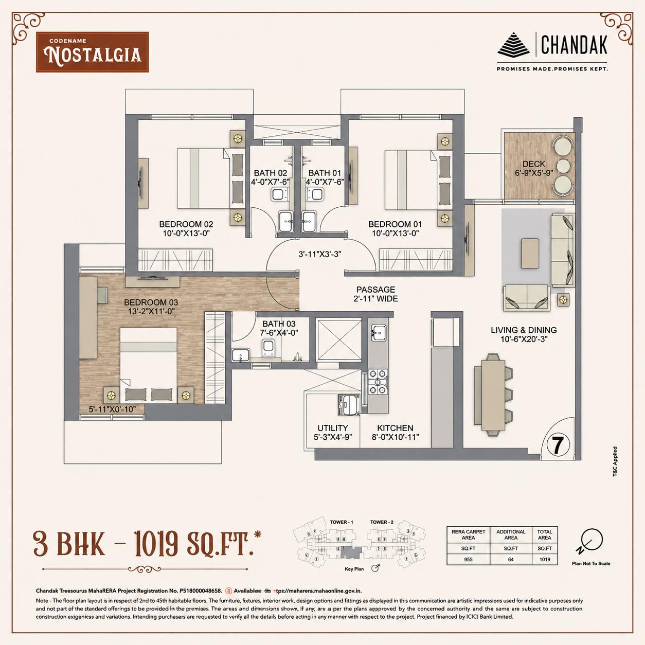 3BHK Luxury floor plan