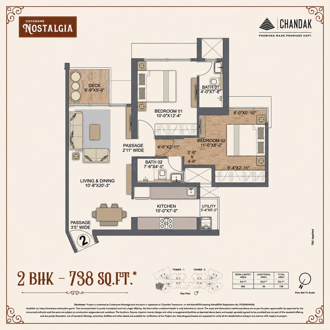 2BHK Elite floor plan