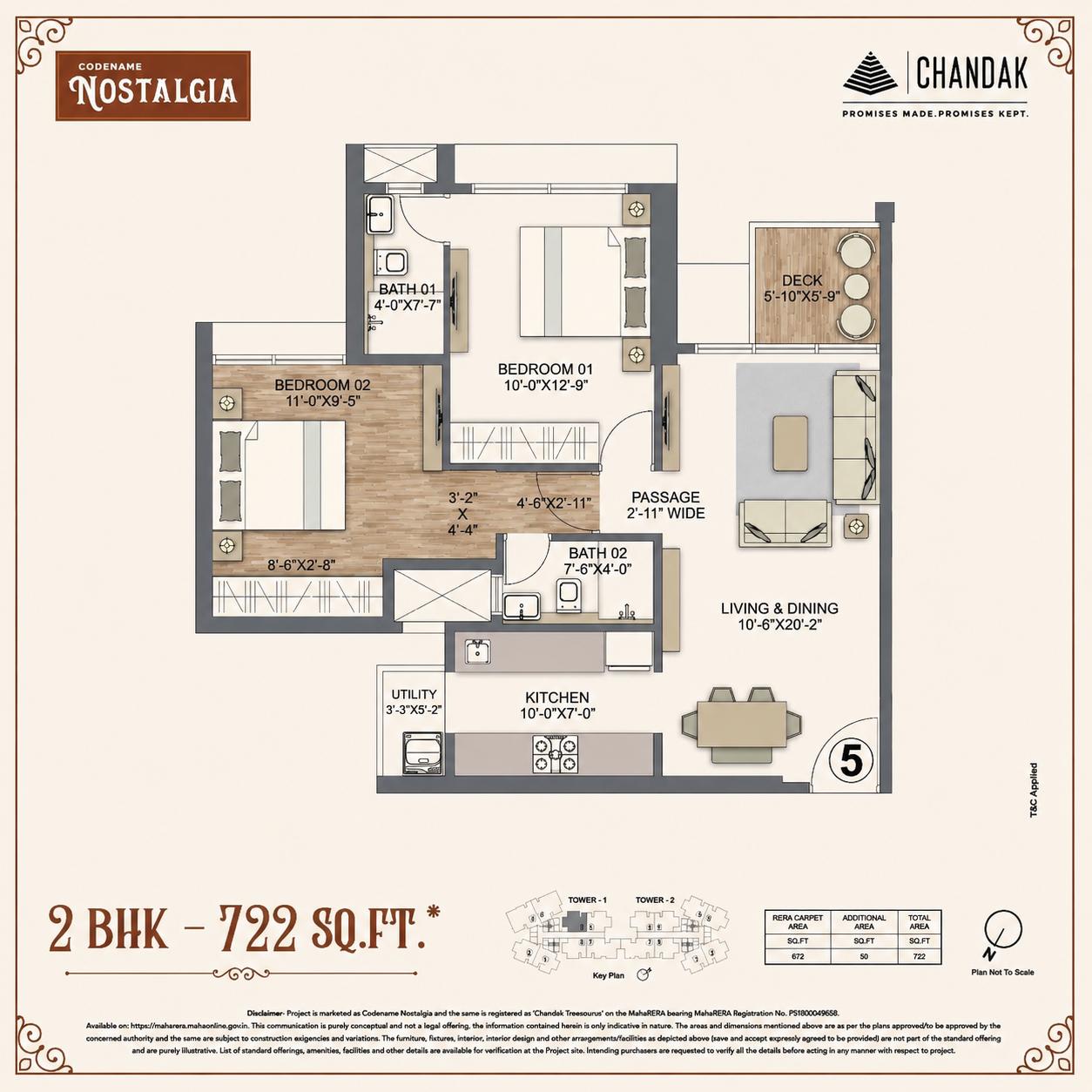 2BHK Premium floor plan
