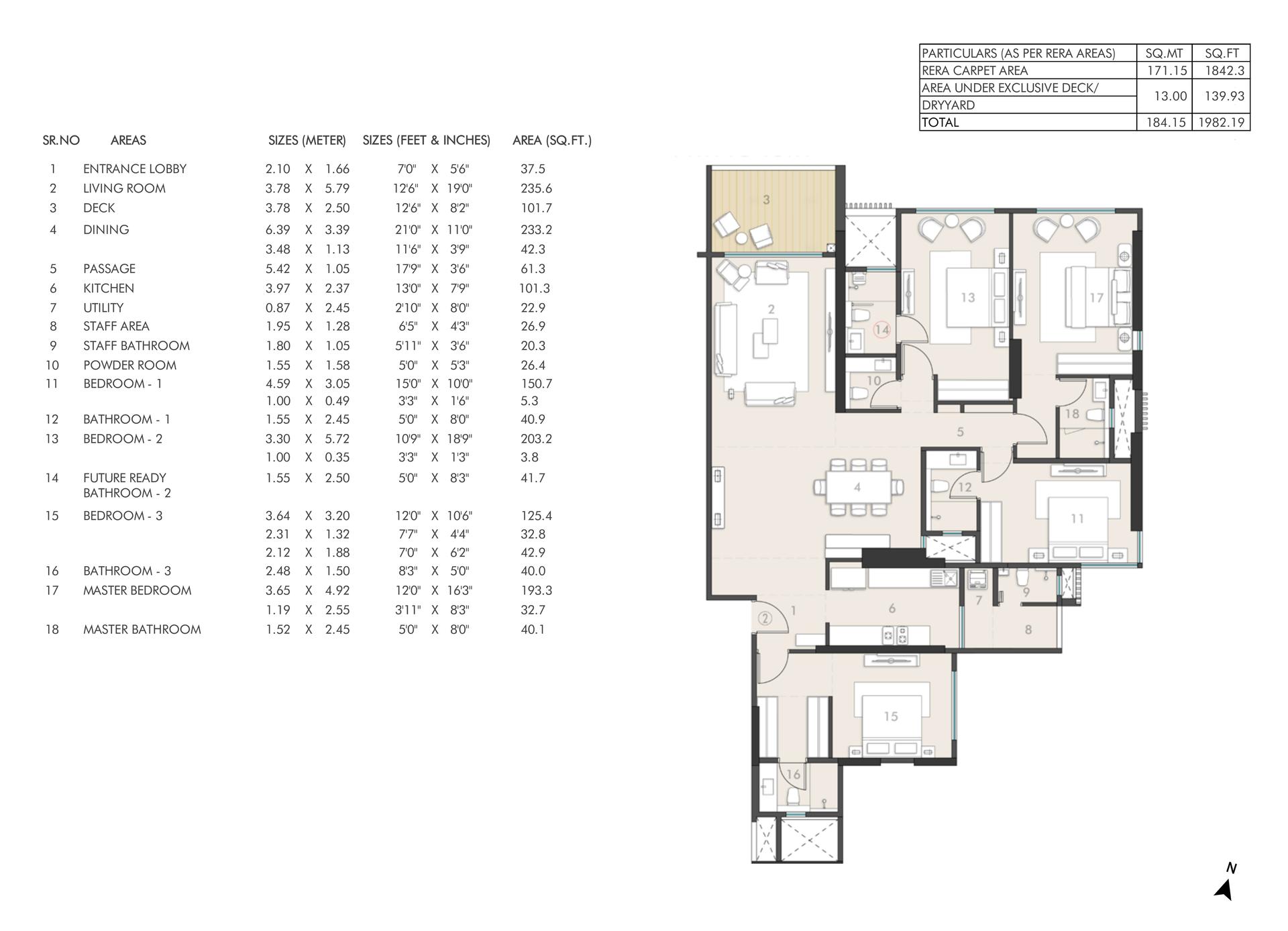4BHK Type2 floor plan