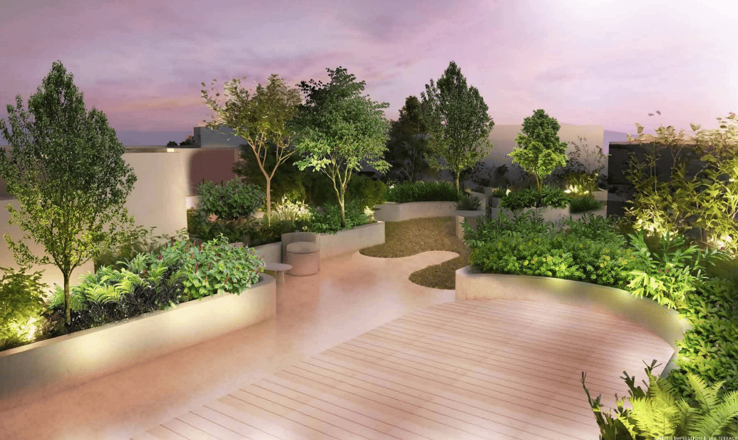 Rooftop terrace at Rustomjee Crescent, Bandra West