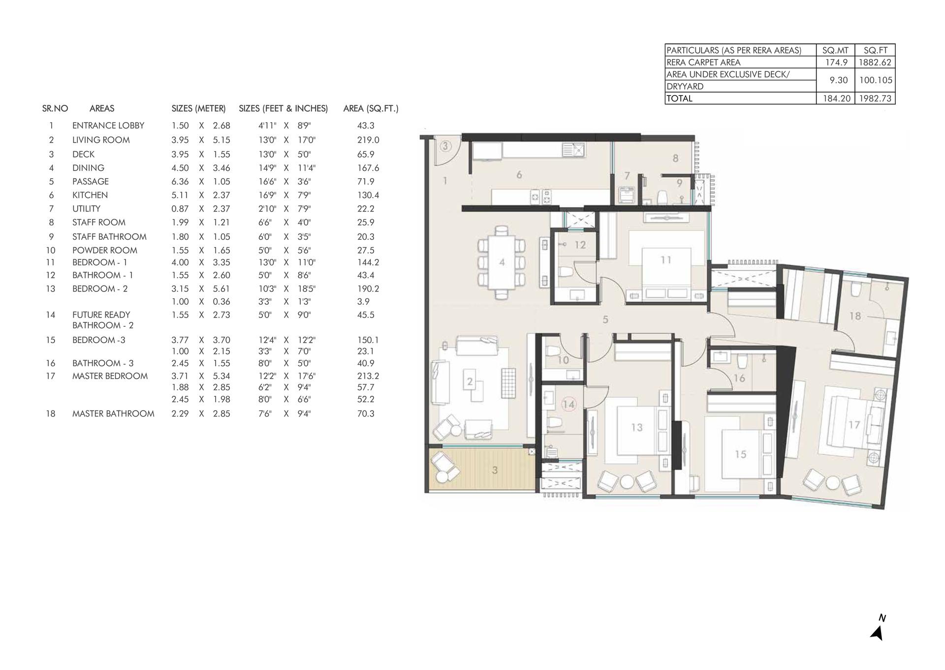 4BHK Type3 floor plan