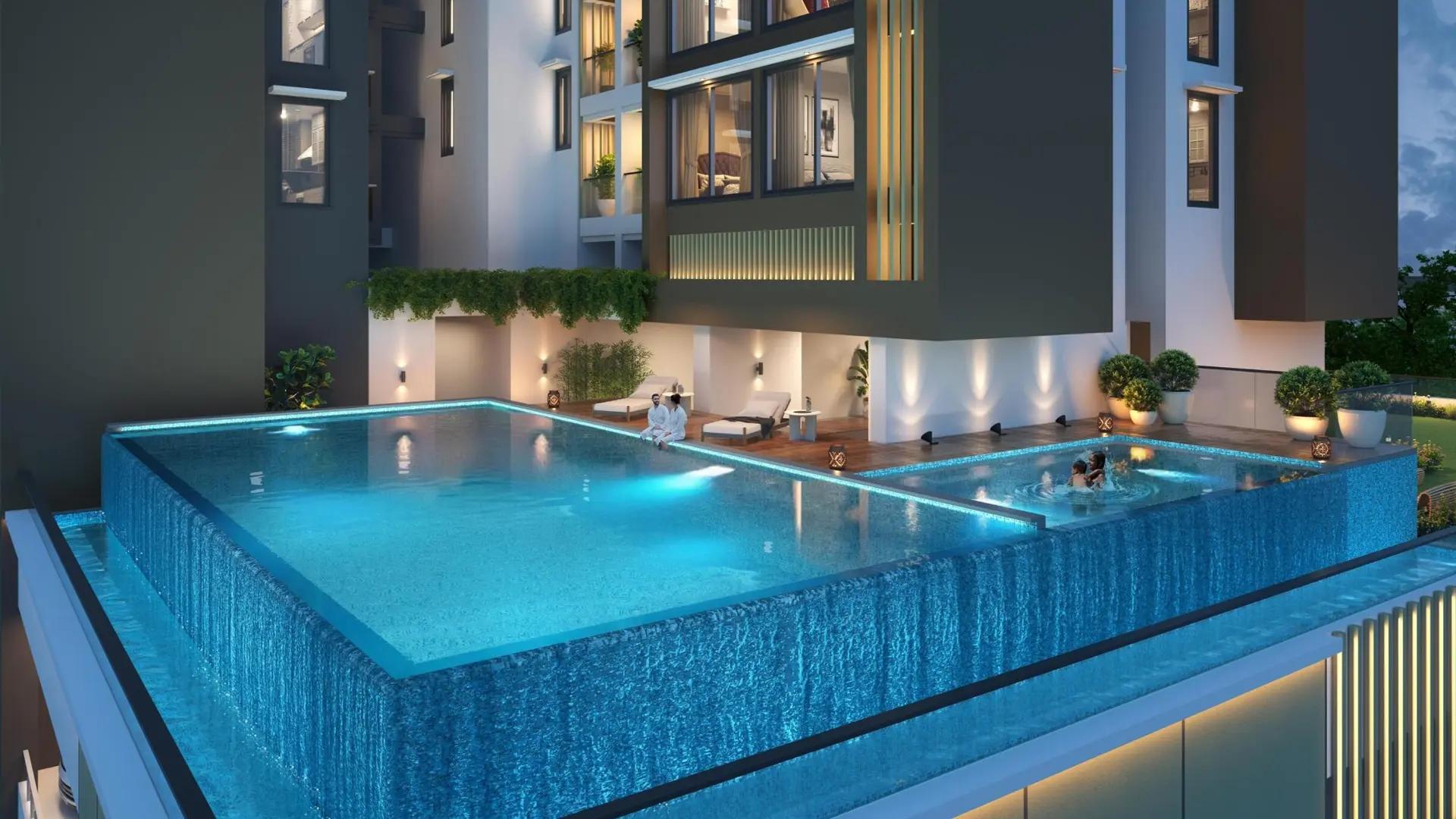 Swimming pool at CR Meluha, Malad East