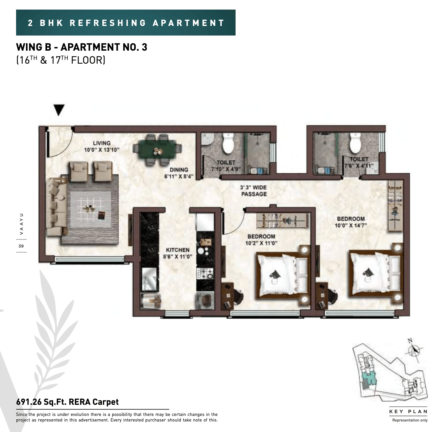 2BHK Premium floor plan