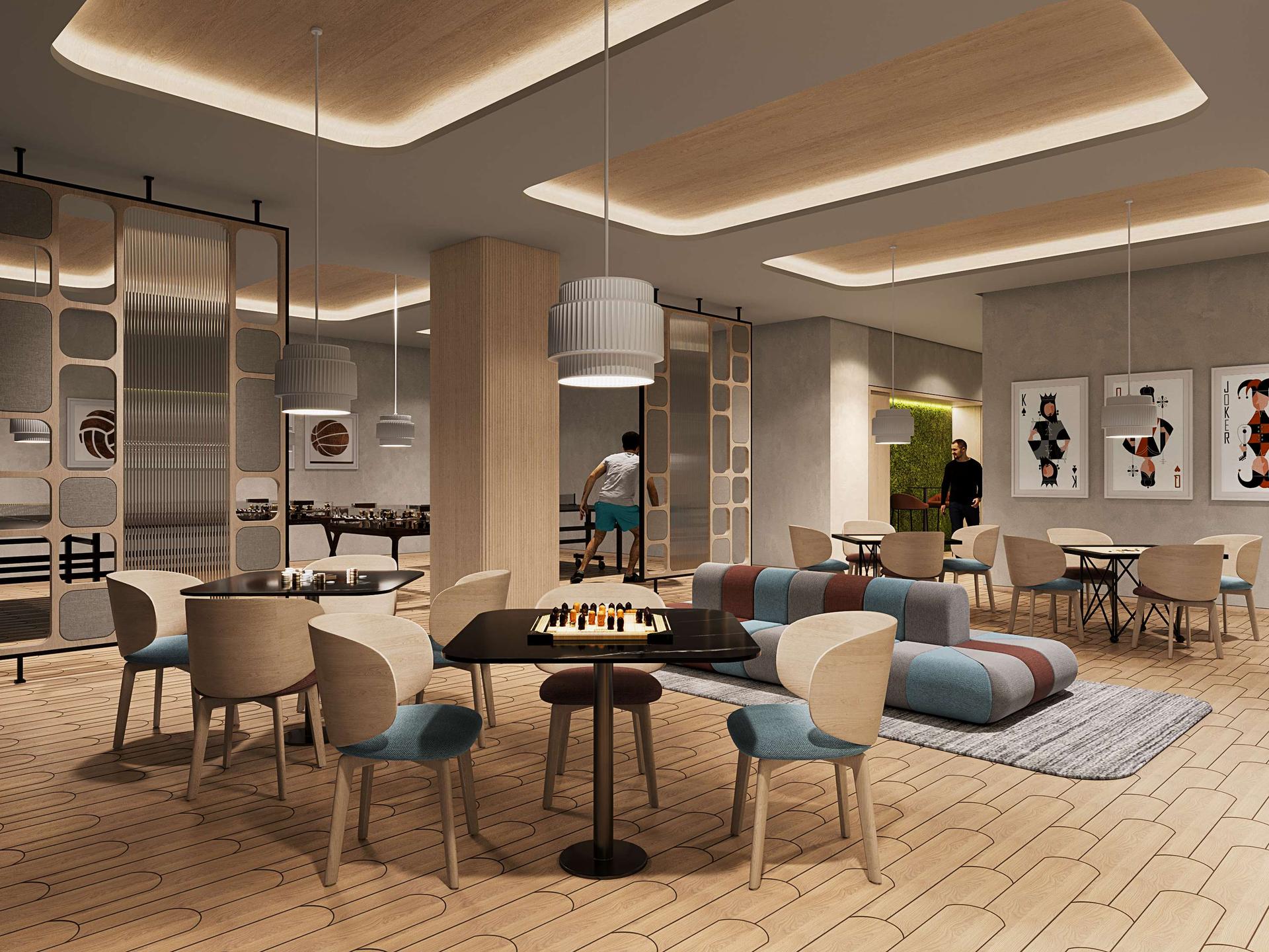 Indoor games at Piramal Aranya, Byculla East