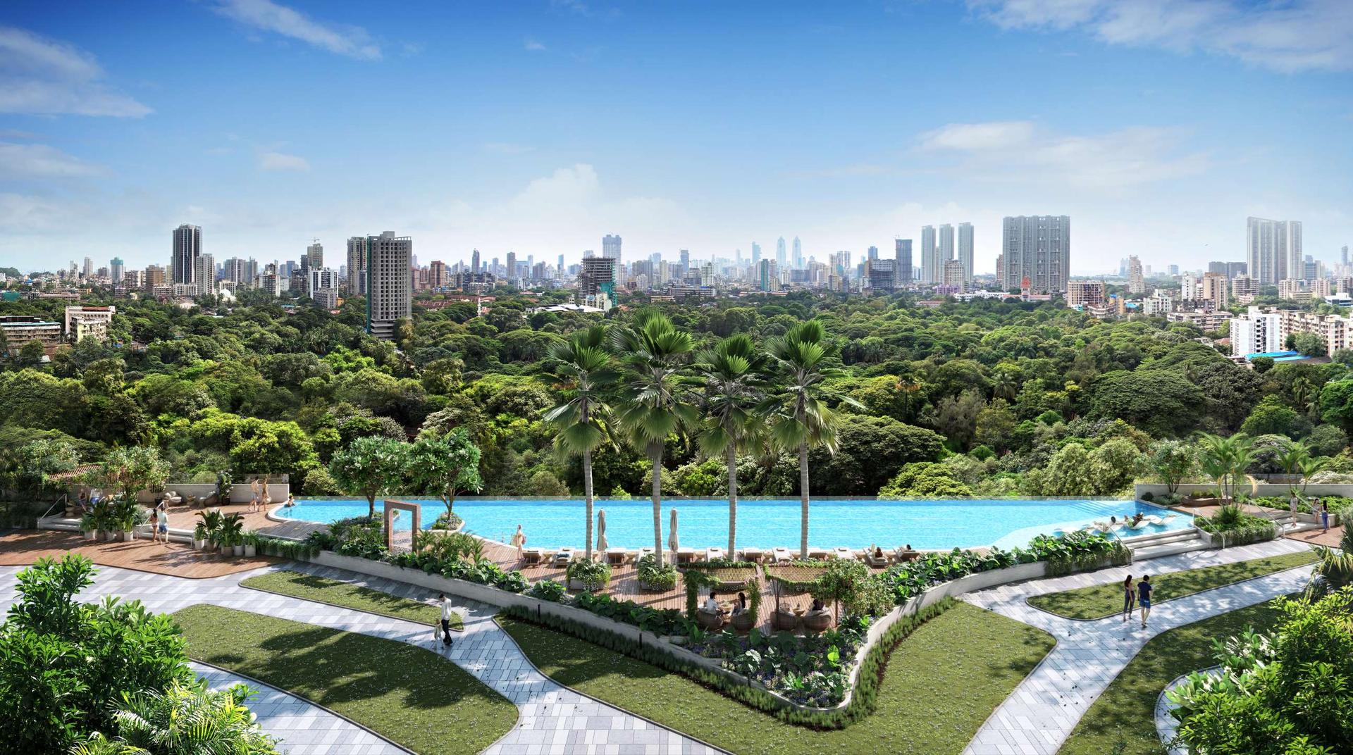 Swimming pool at Piramal Aranya, Byculla East