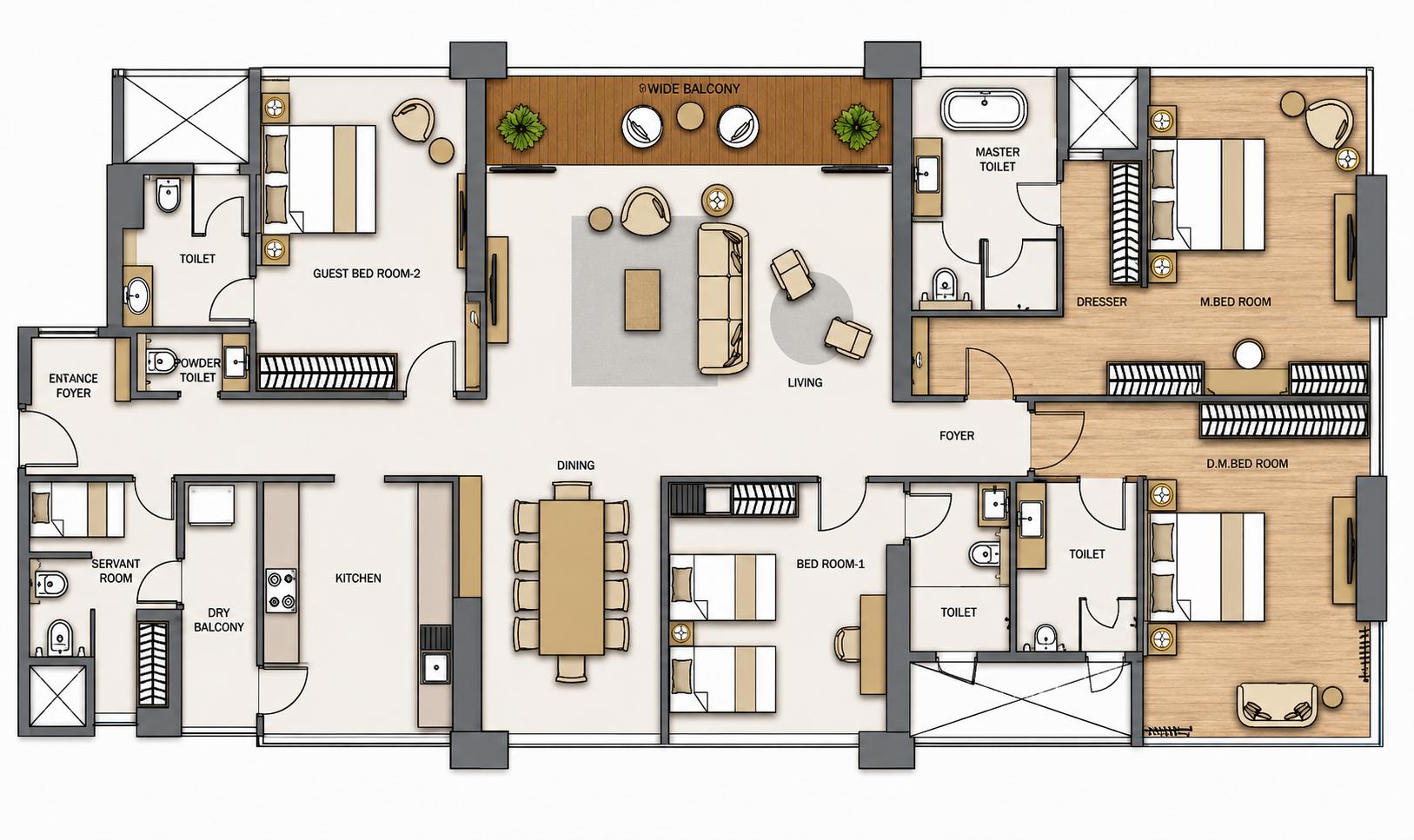 4BHK floor plan