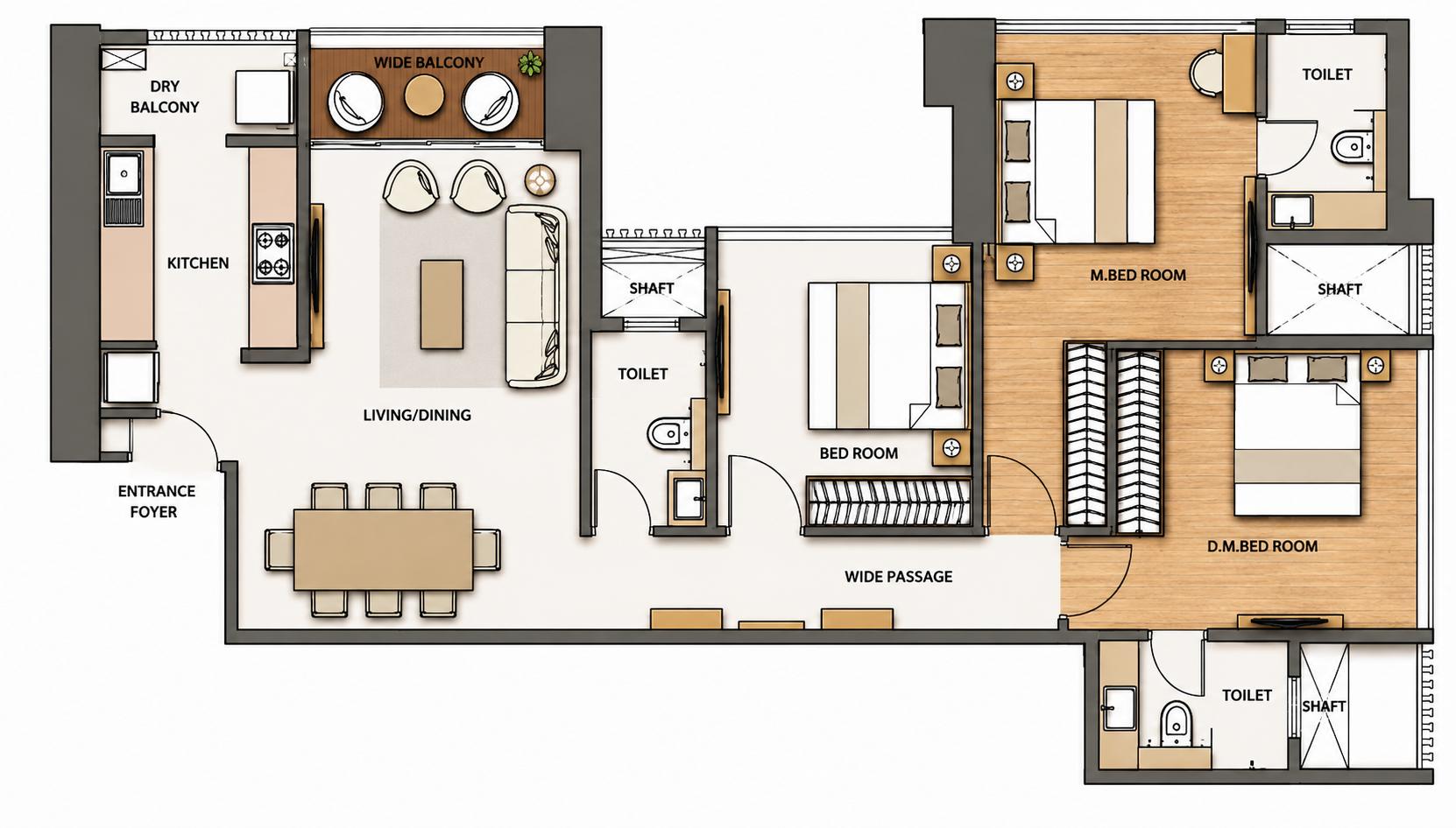 3BHK Signature floor plan