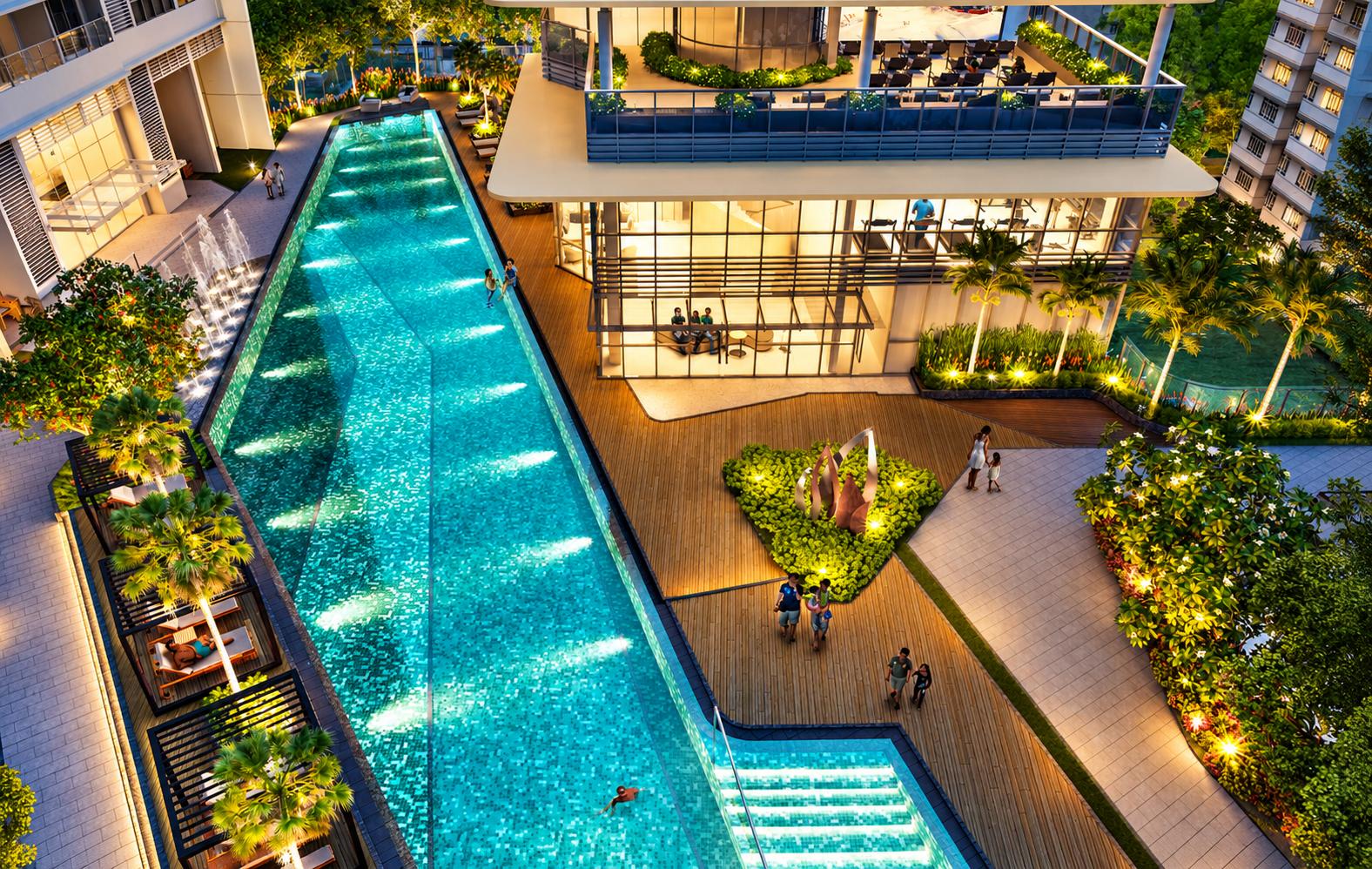 Swimming pool at Sheth Beaumonte Tower C, Sion