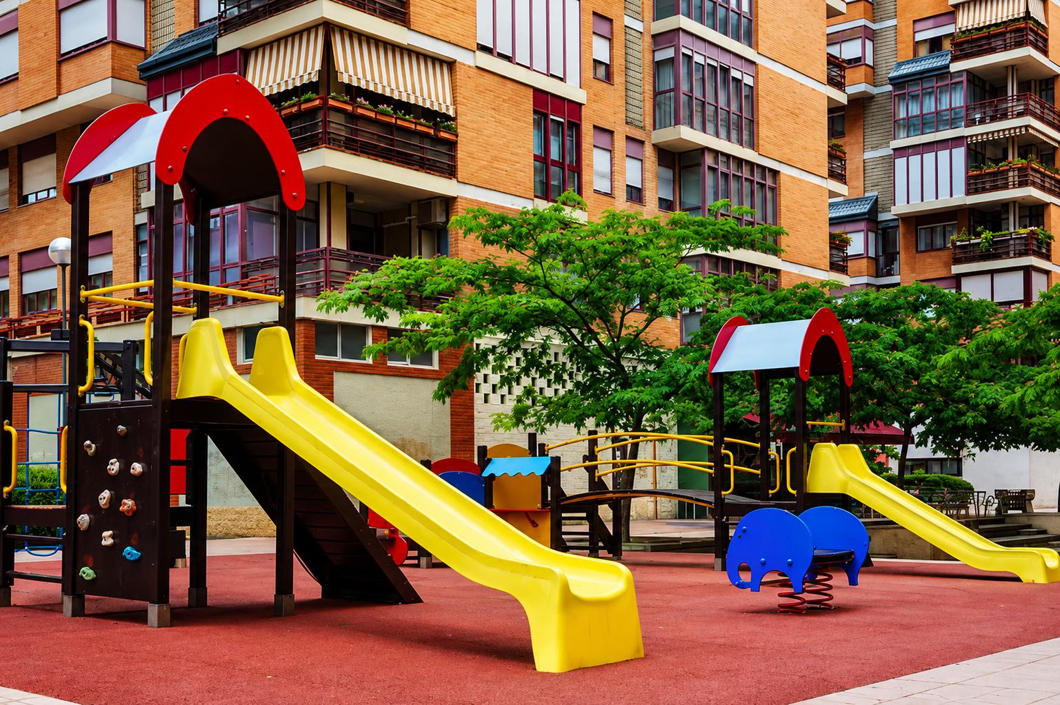 Children's play area at Shapoorji NP 1.2, Kandivali East