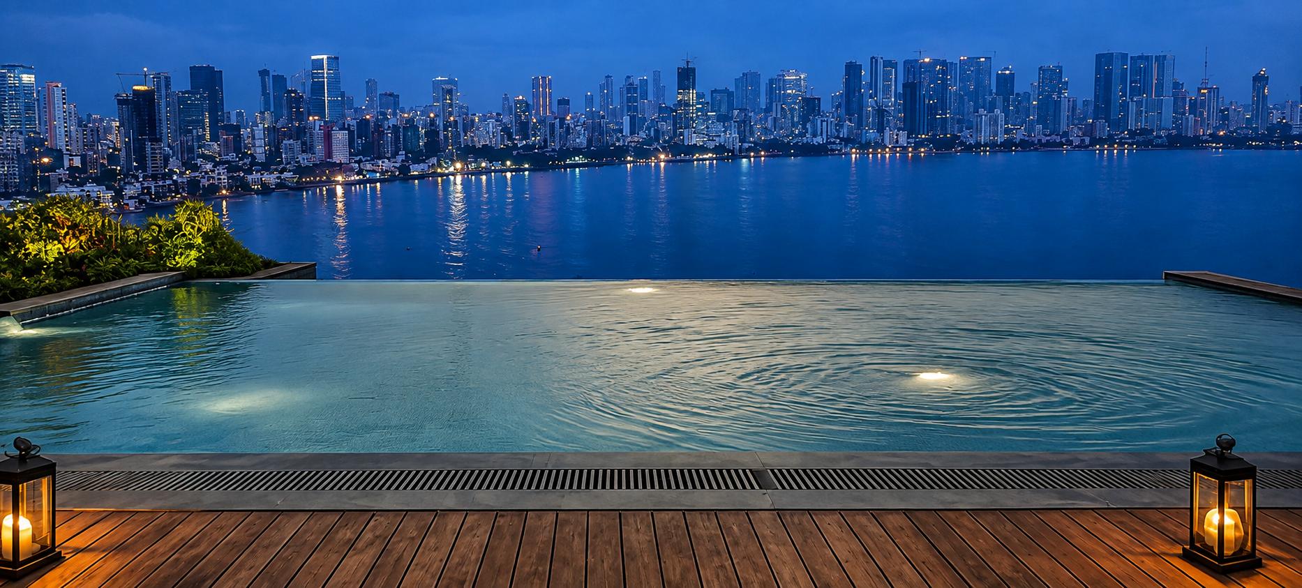 Swimming pool at Hiranandani Bay Heights, Bandra West