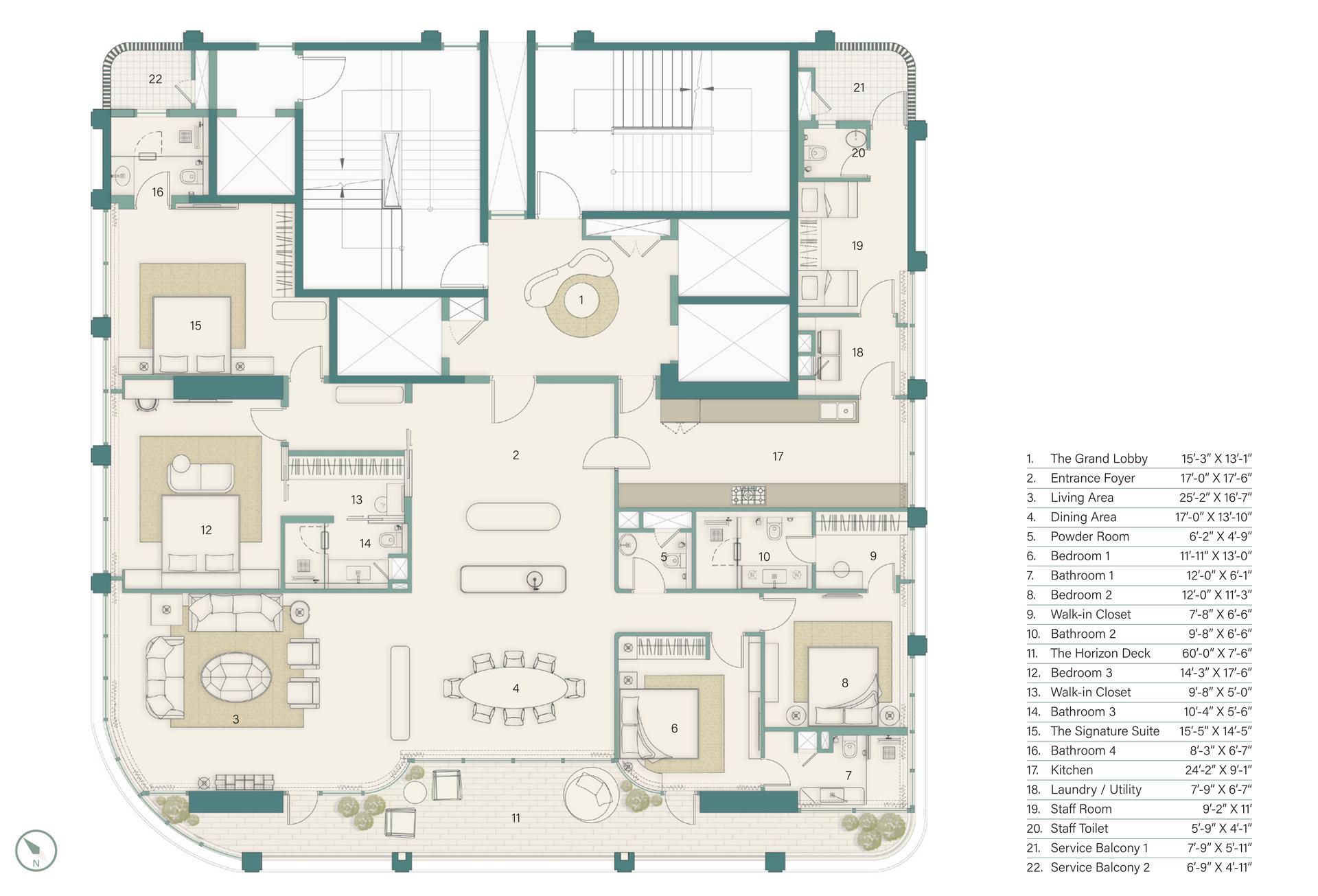 4 BHK floor plan