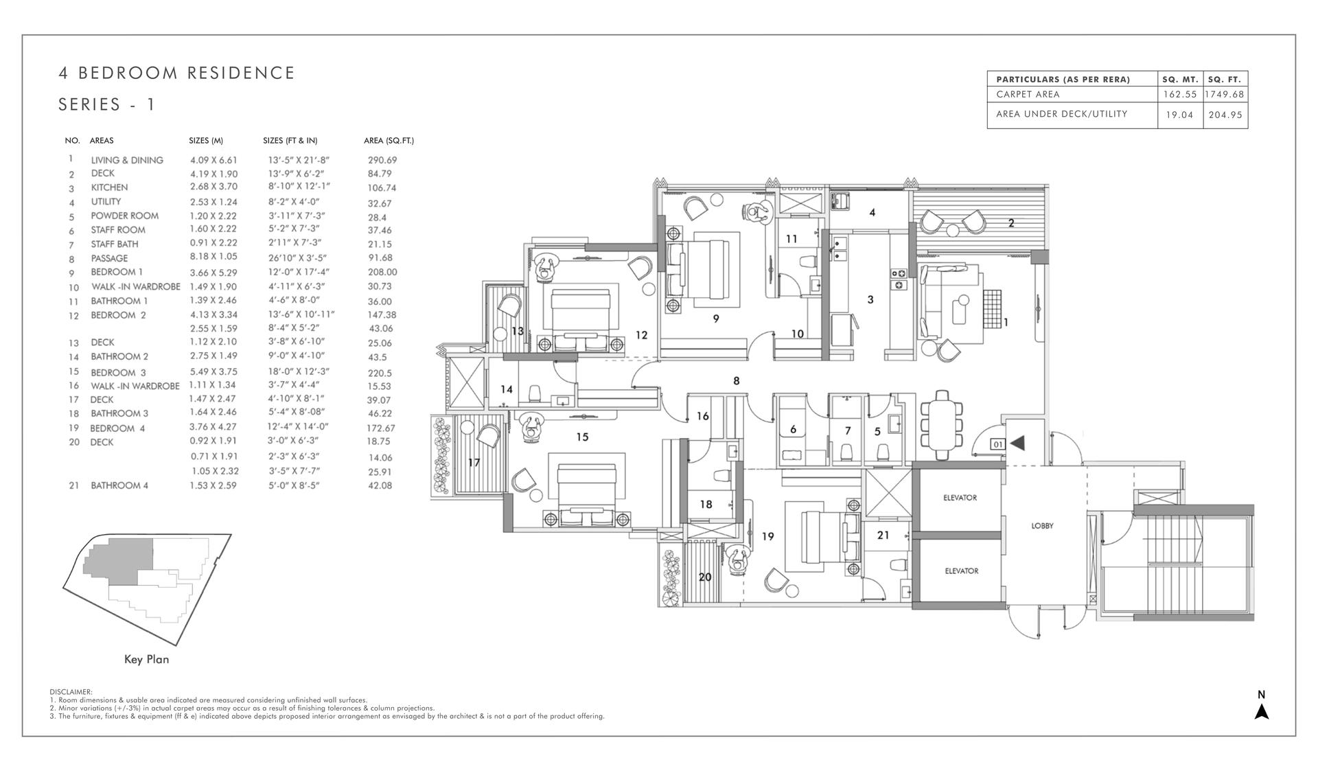 4 BHK floor plan