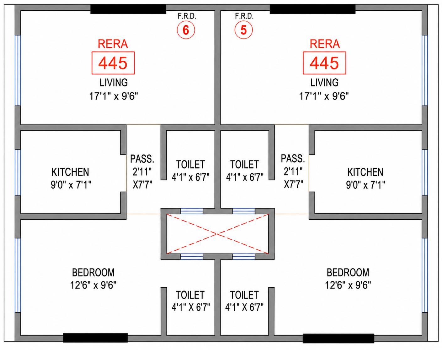 1BHK floor plan