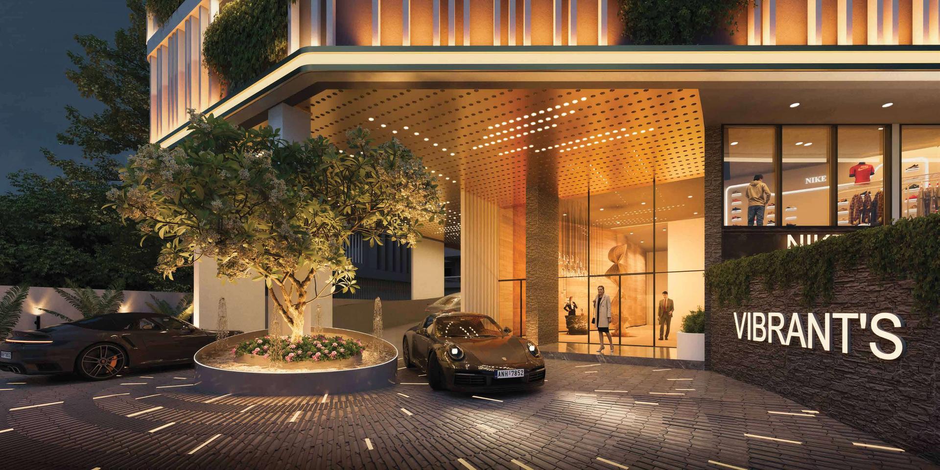 Grand entrance lobby at Vibrant V Mansion, Prabhadevi