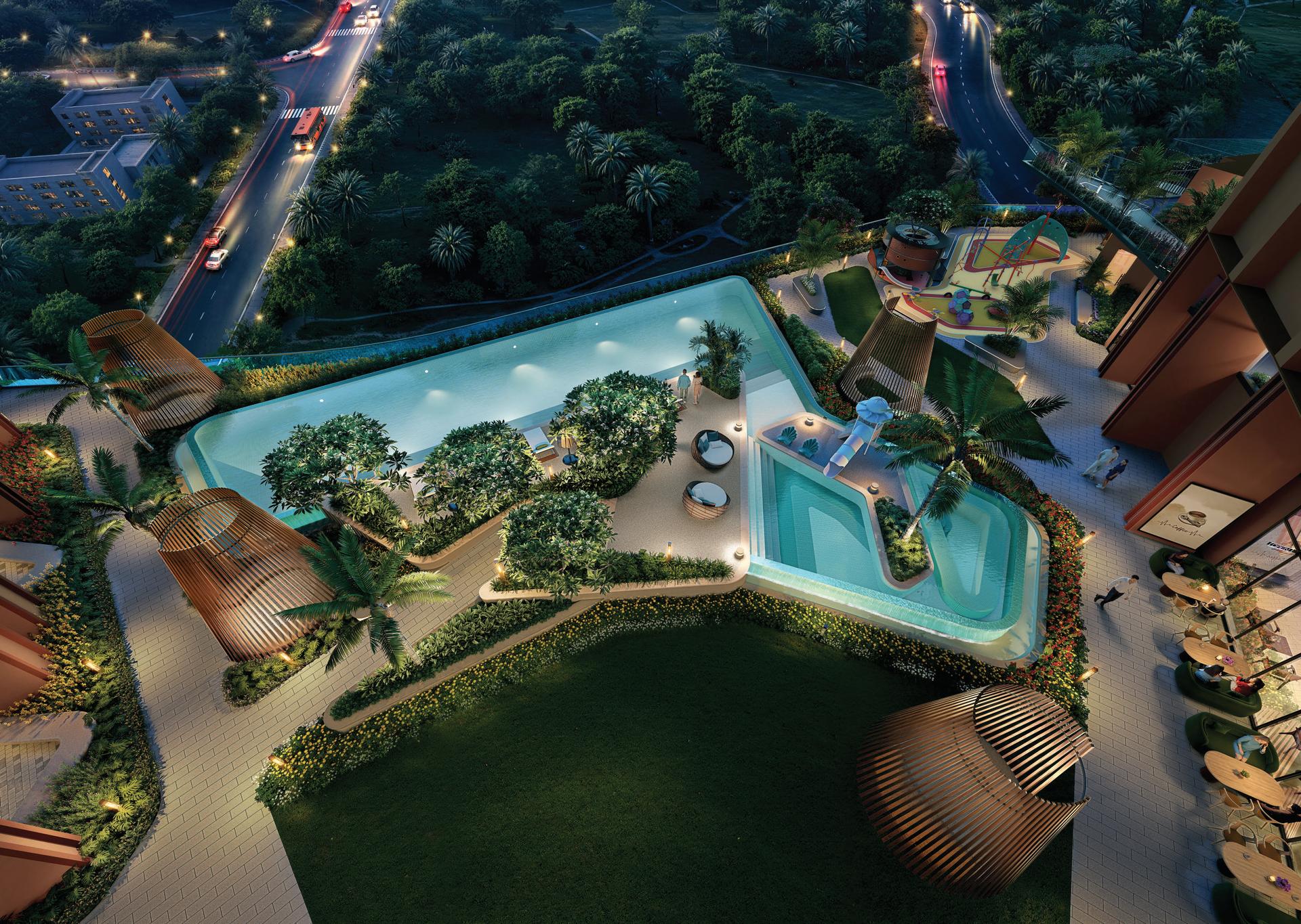 Swimming pool at Sattva Sumera, Parel