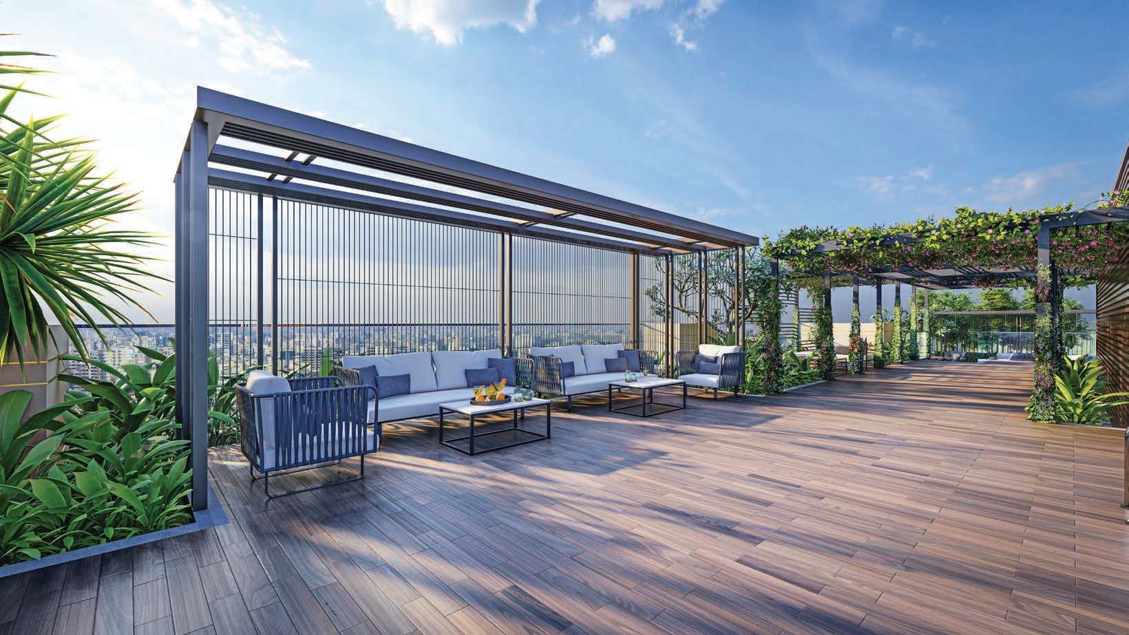 Landscaped gardens at D&A Cassias, Bandra West