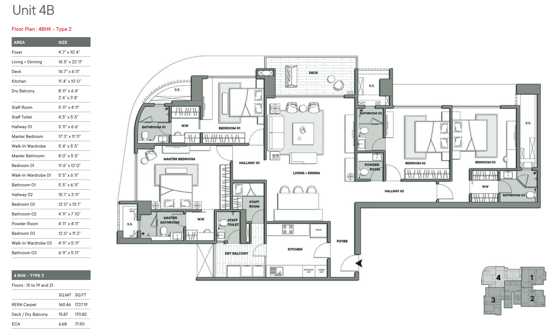 4BHK - Type 2 floor plan