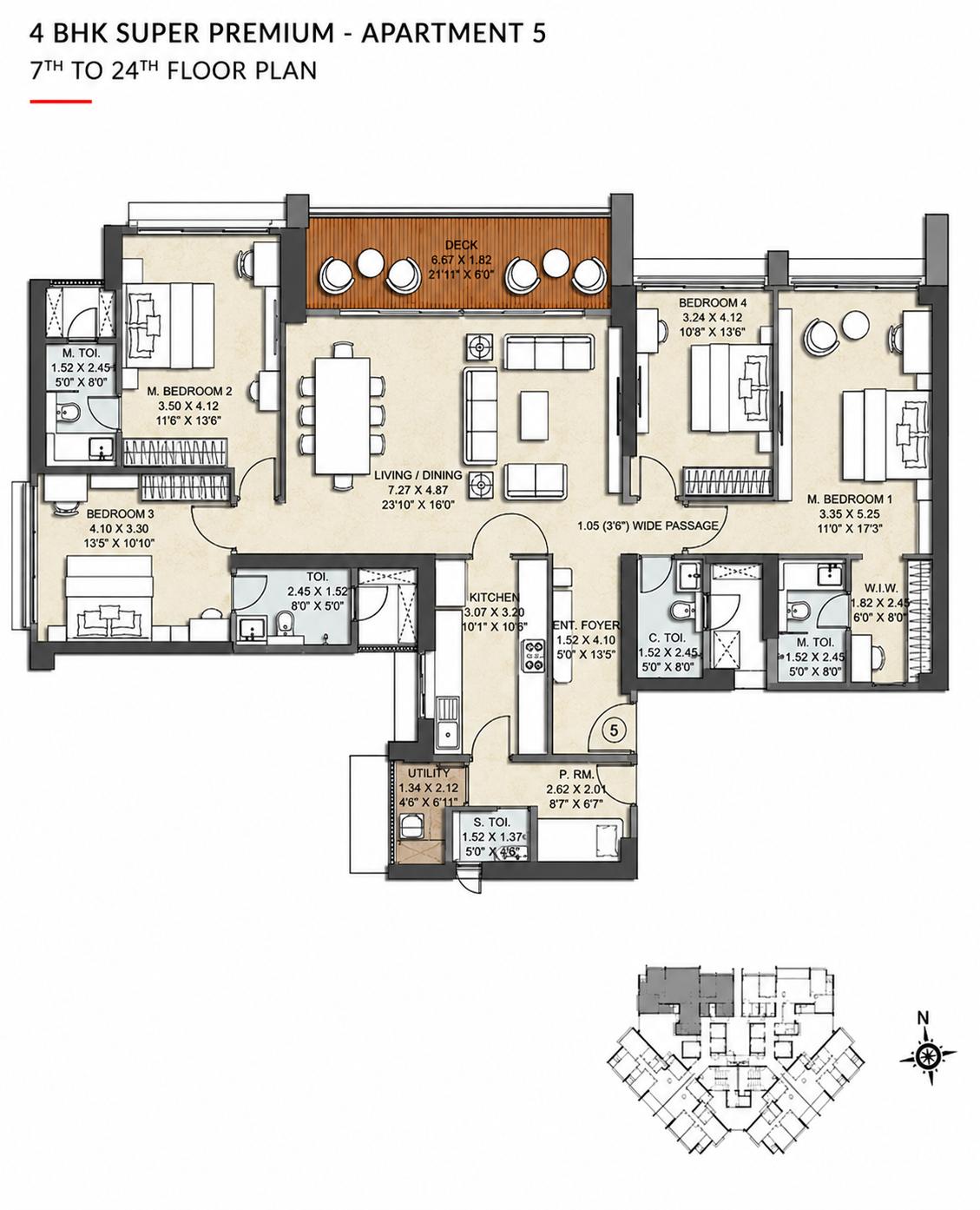 4BHK floor plan