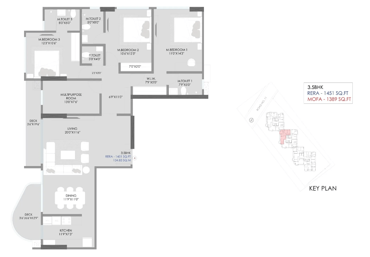3.5 BHK Type1 floor plan