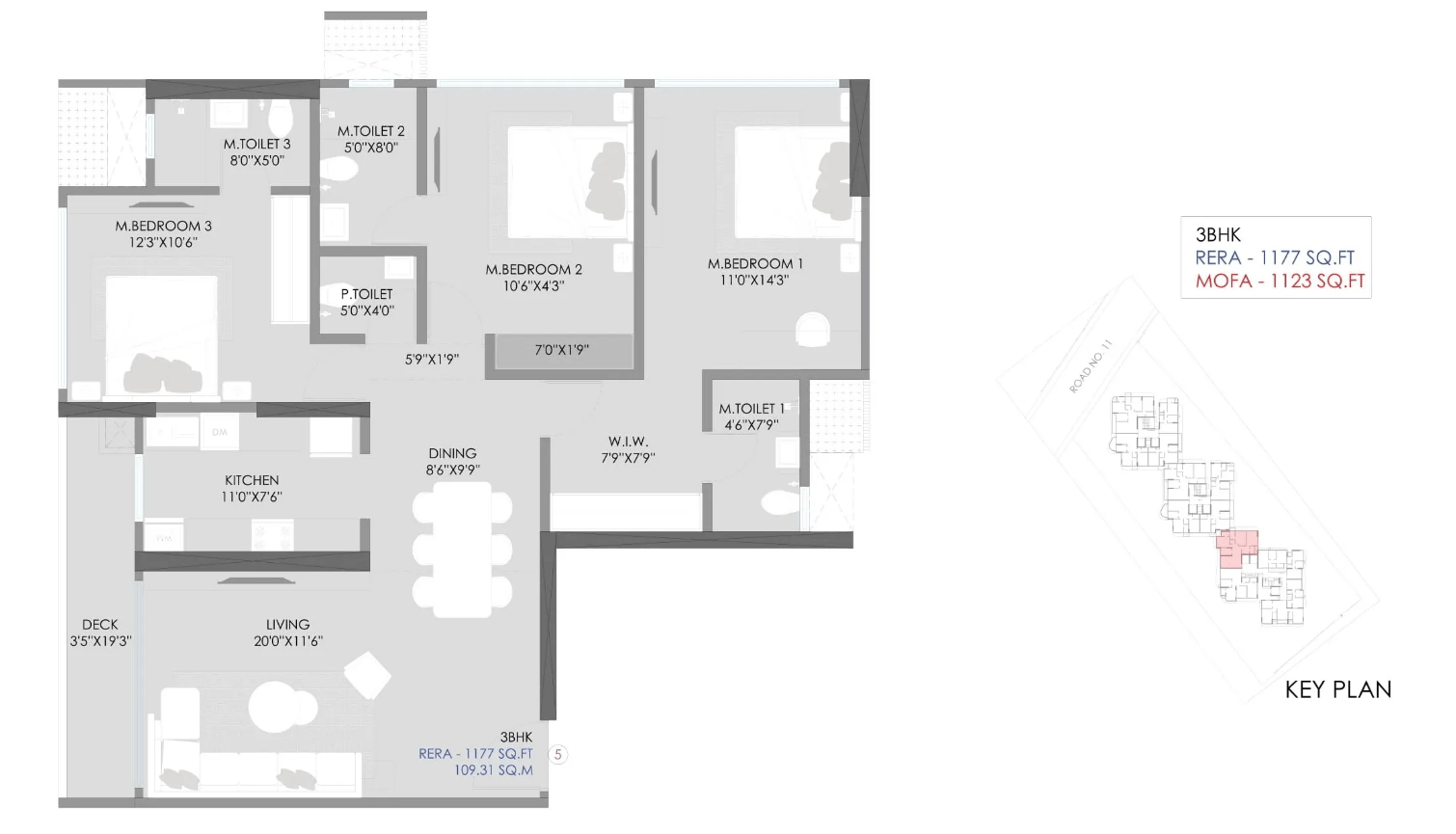 3 BHK Type4 floor plan