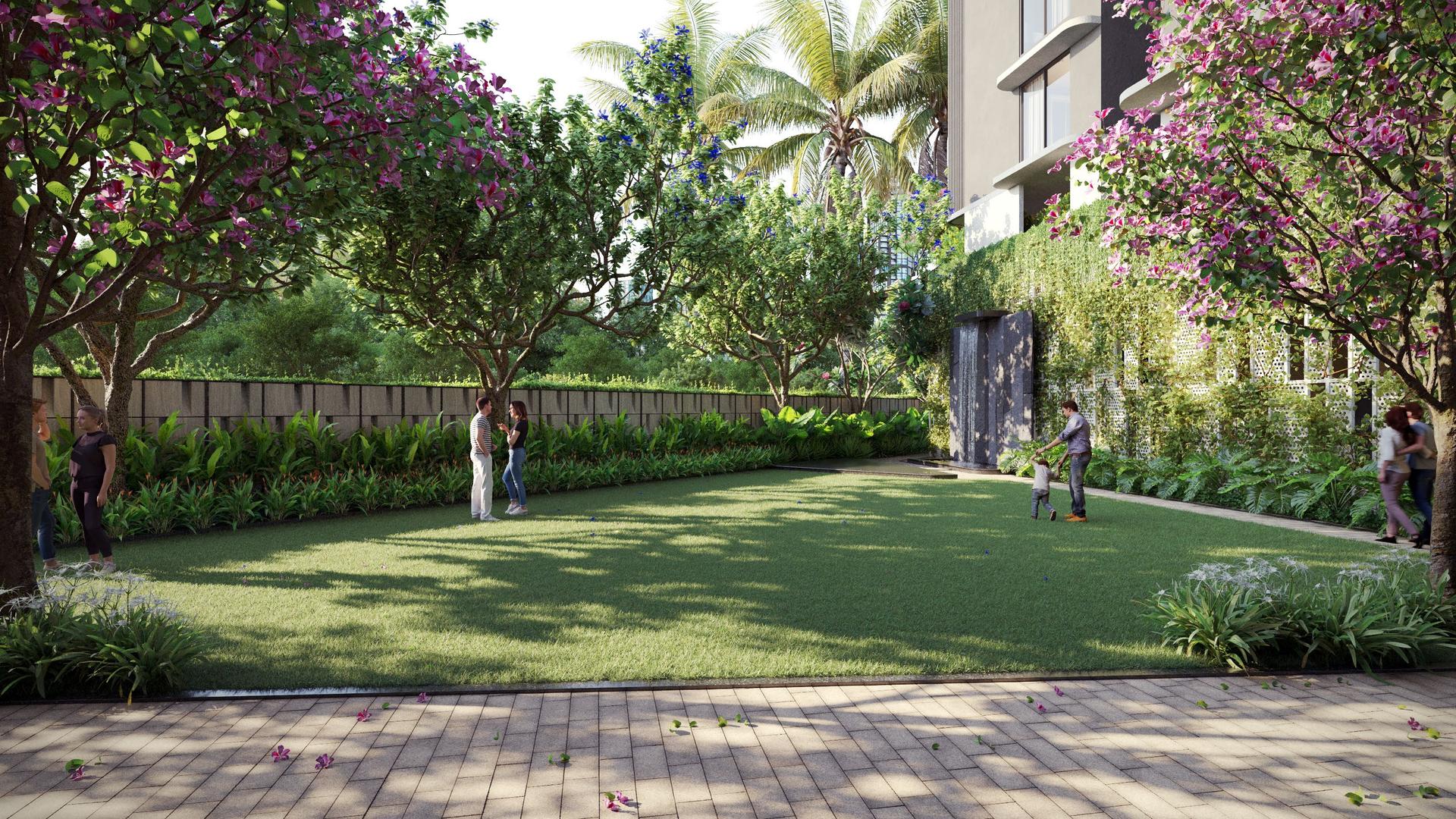 Landscaped gardens at Jet Trinity, Santacruz East