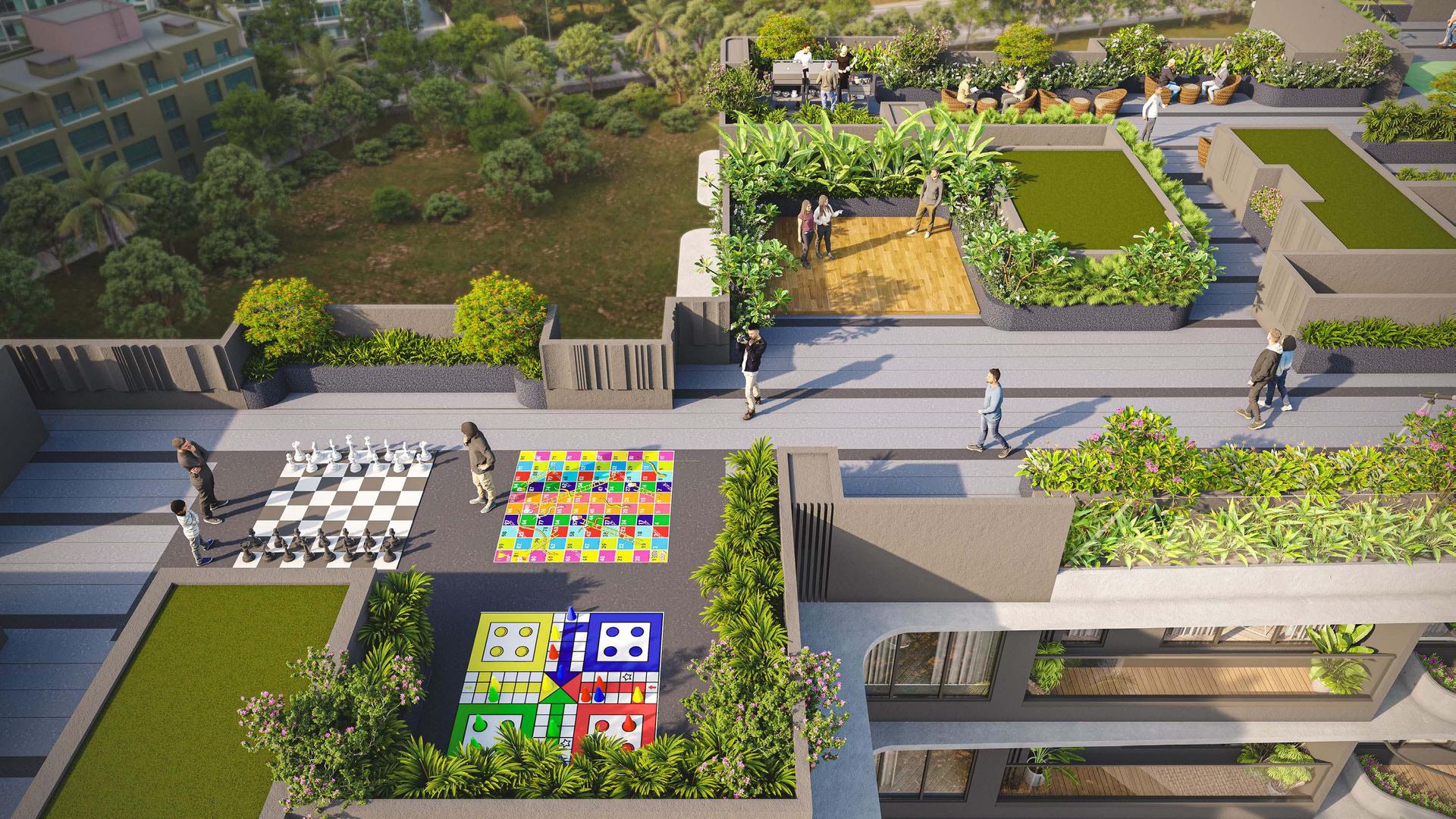 Rooftop terrace at Jet Trinity, Santacruz East