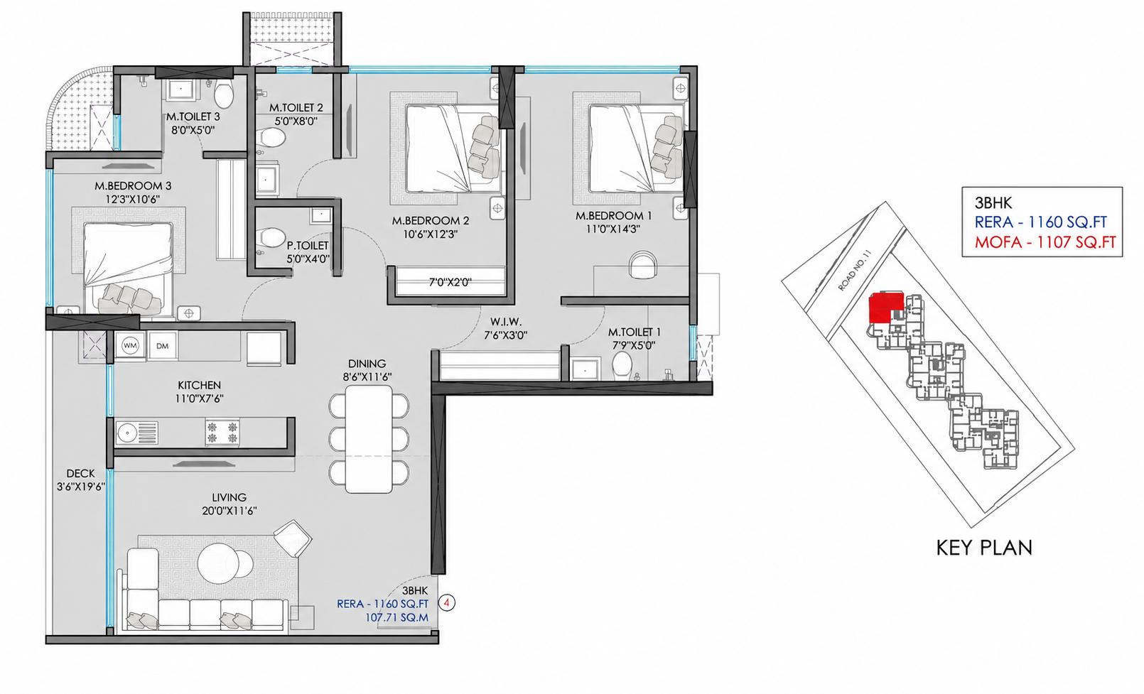 3 BHK Type3 floor plan