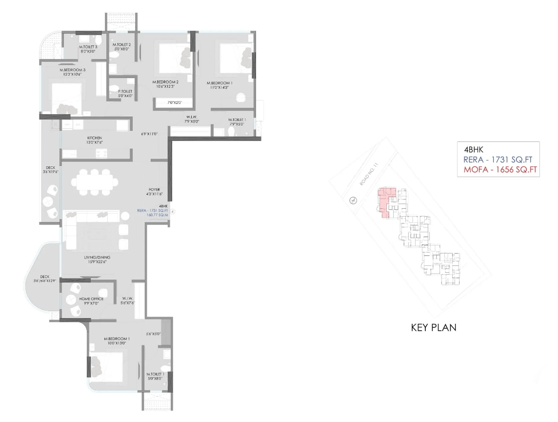 4 BHK Type1 floor plan