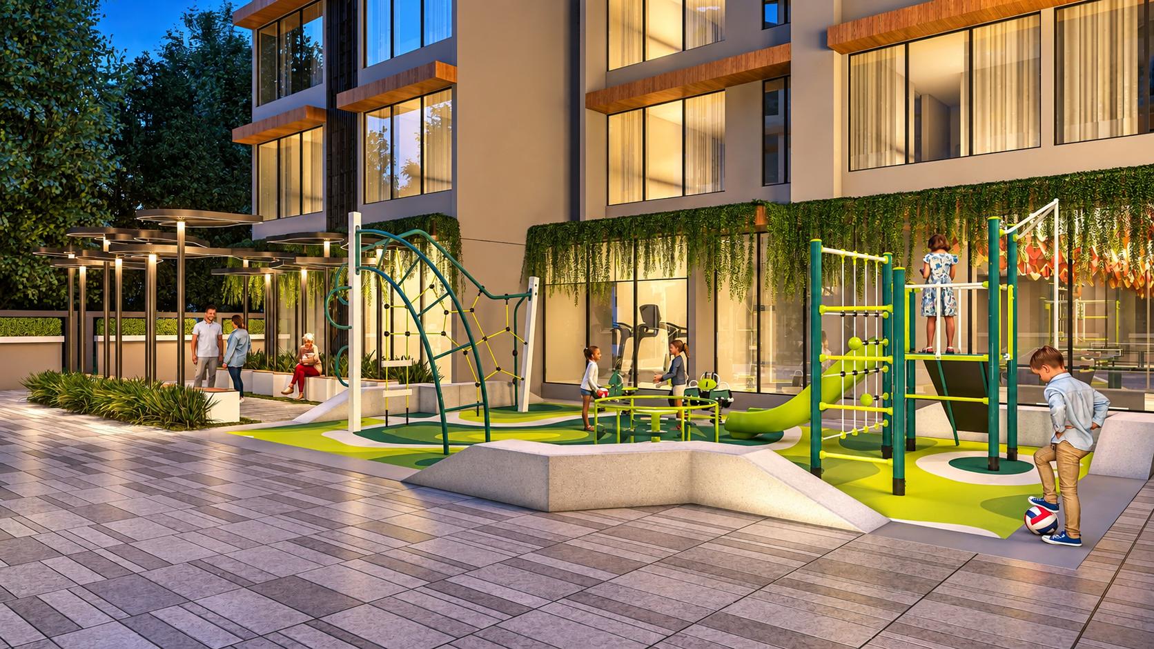 Children's play area at Mangal Signature, Vile Parle East