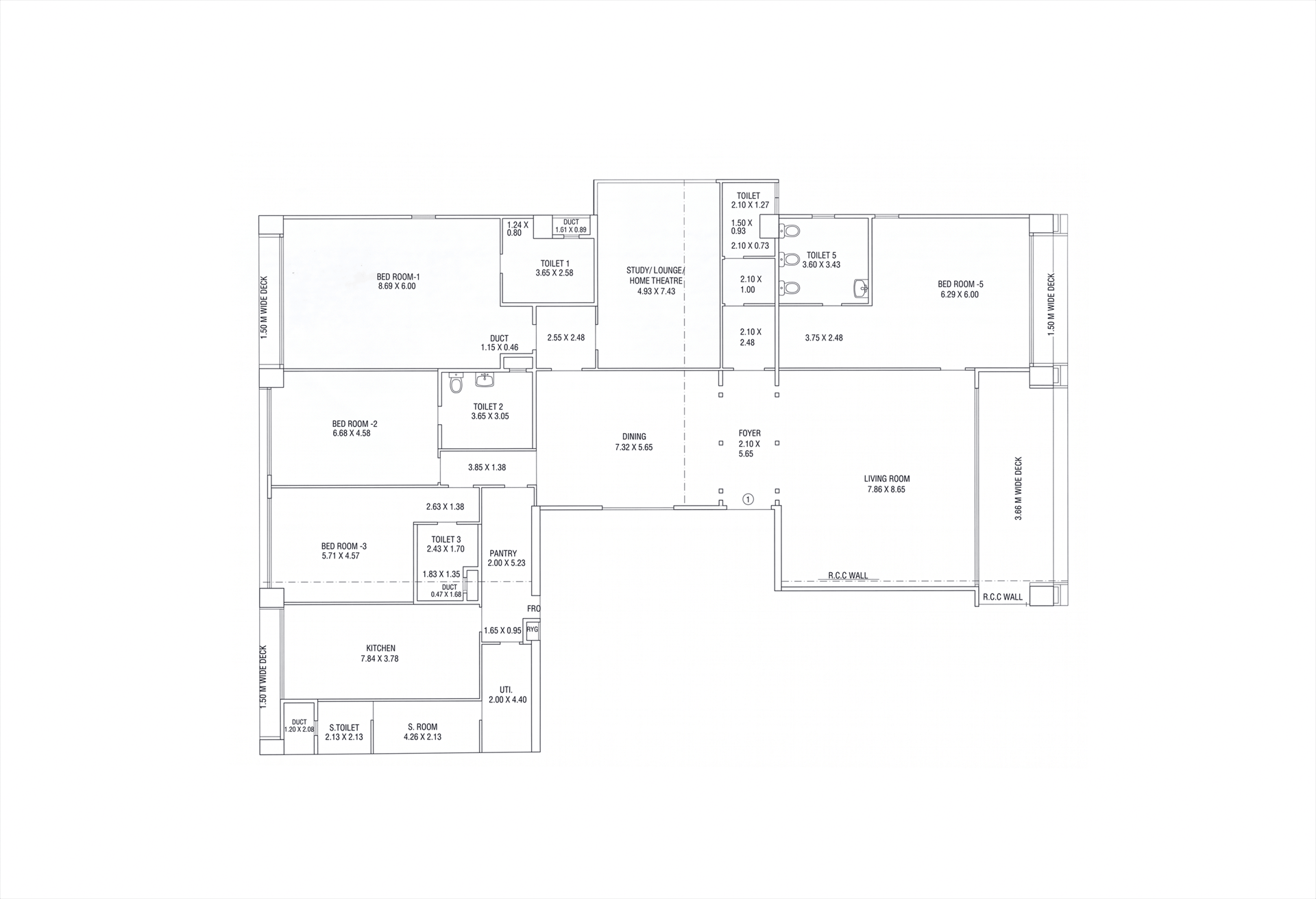 Tower 2 - 4 BHK Type 2 floor plan