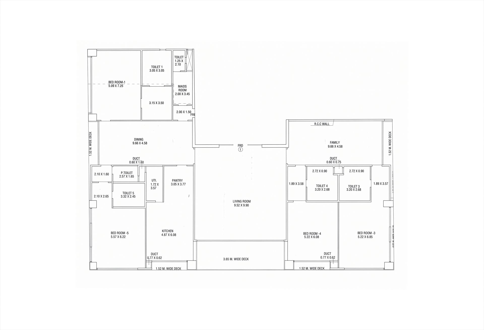 Tower 1 - 4 BHK floor plan