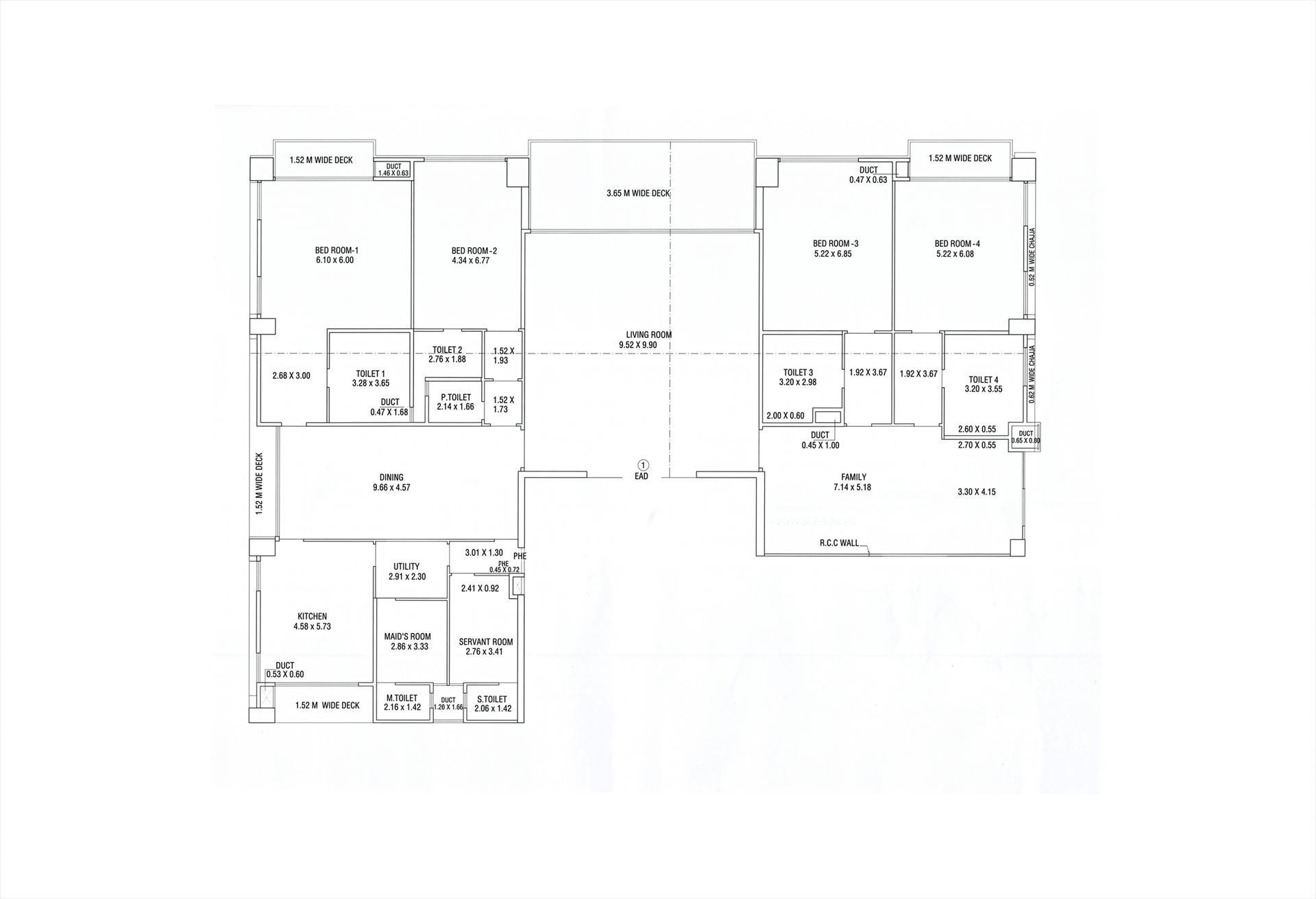 Tower 3 - 4BHK floor plan