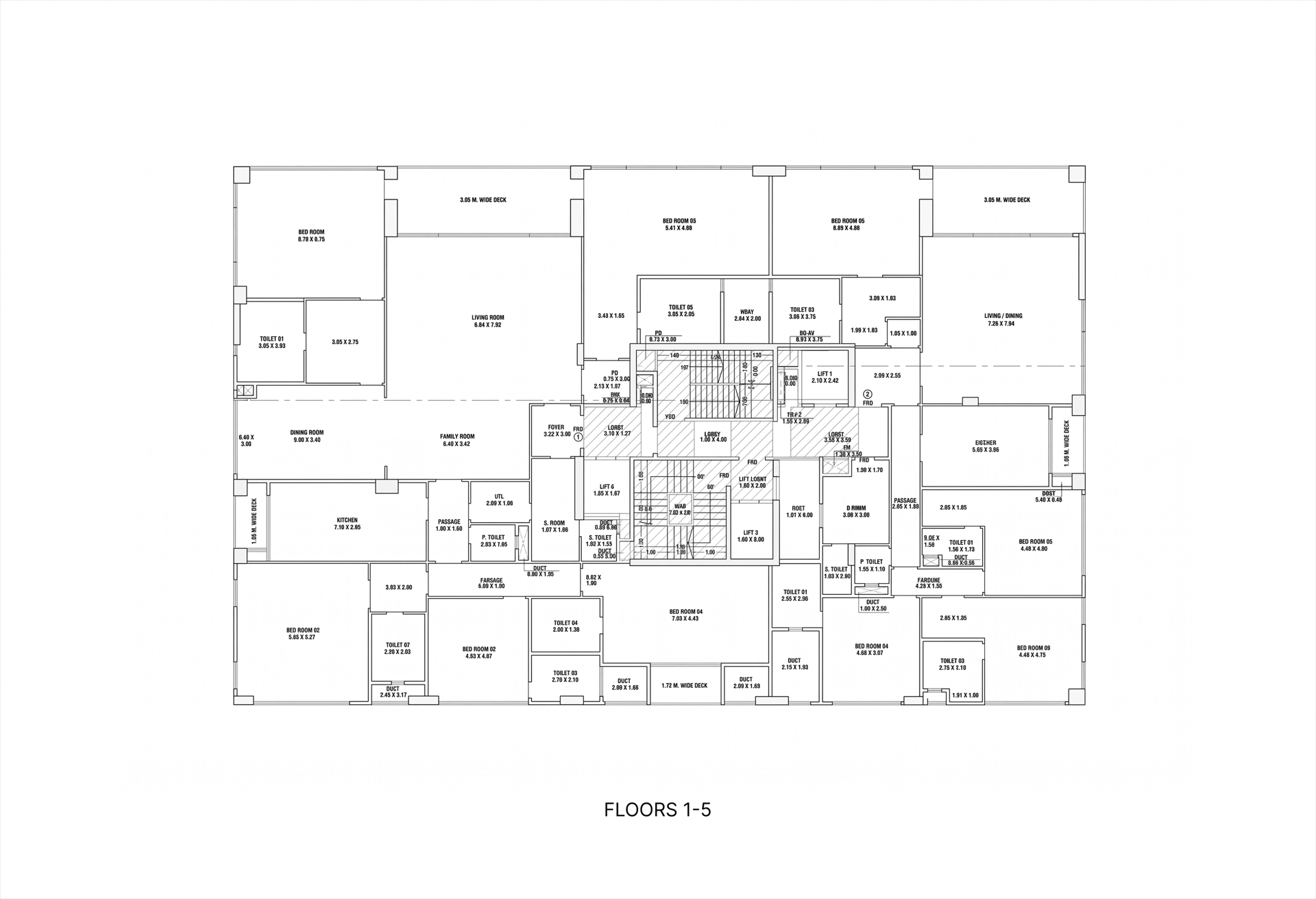 Floors 1-5