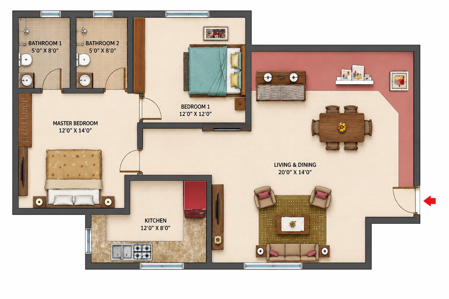 2BHK Ultra Signature floor plan